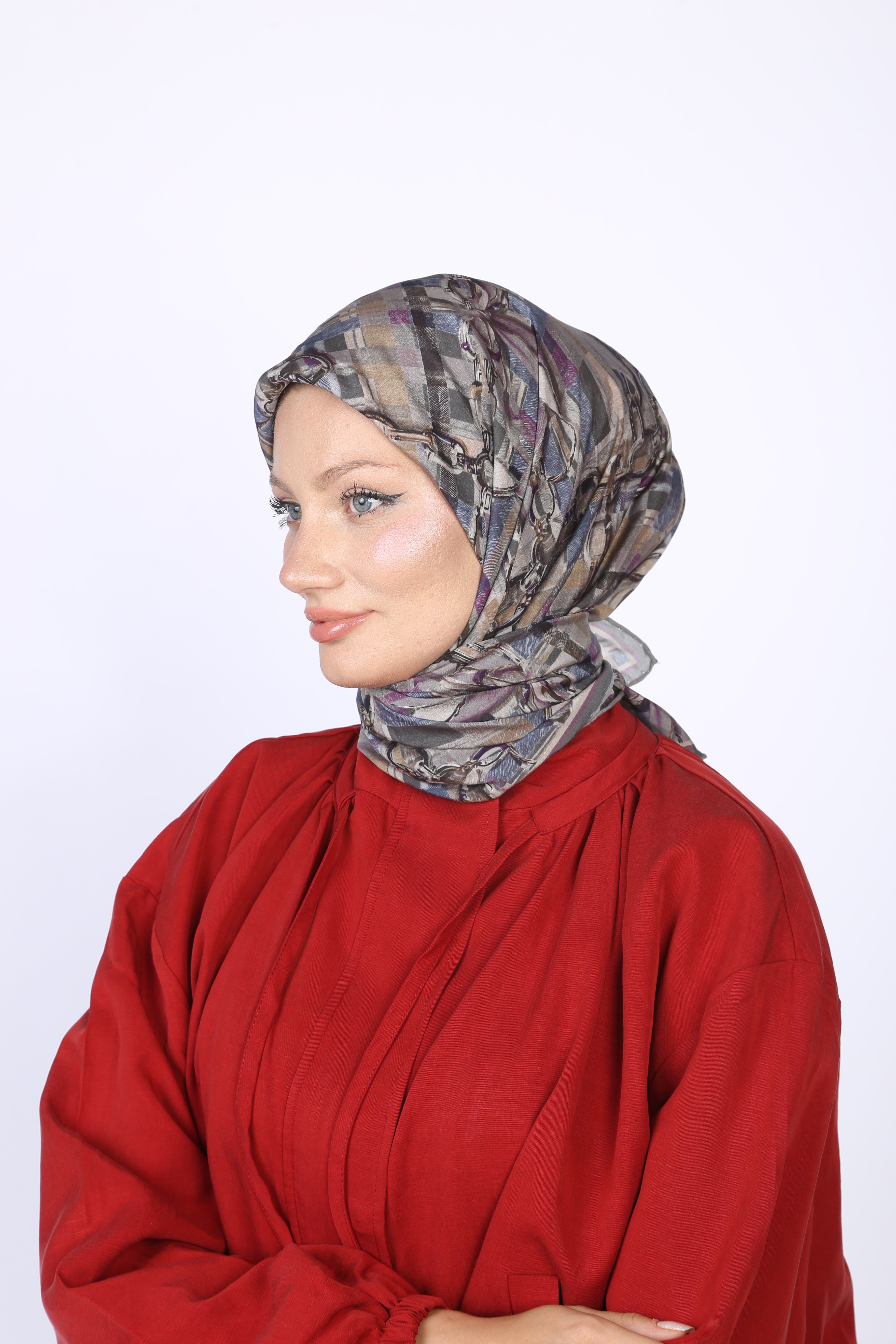 Verona Desen Eşarp Gri