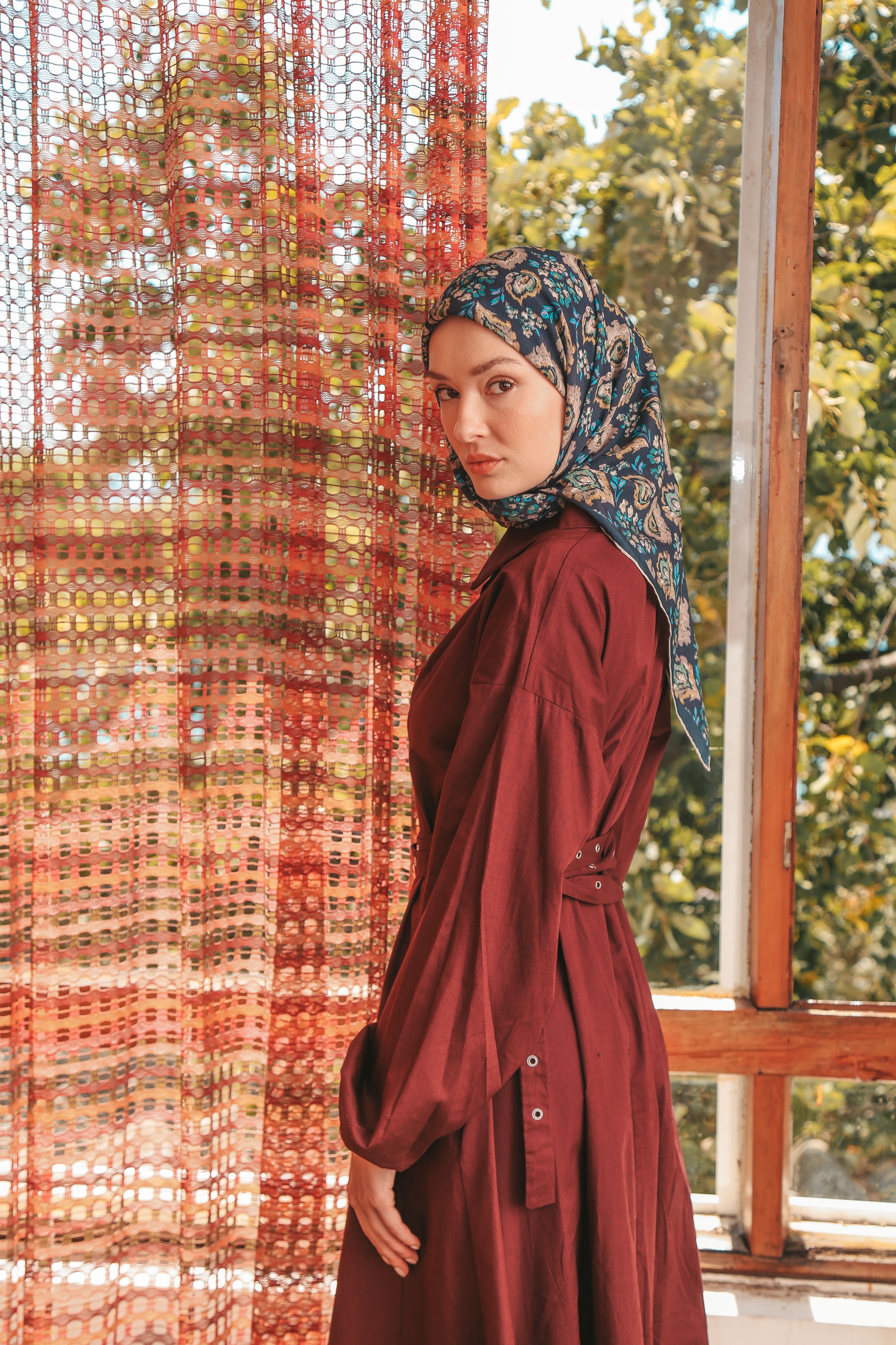 Vina Desen Eşarp Lacivert
