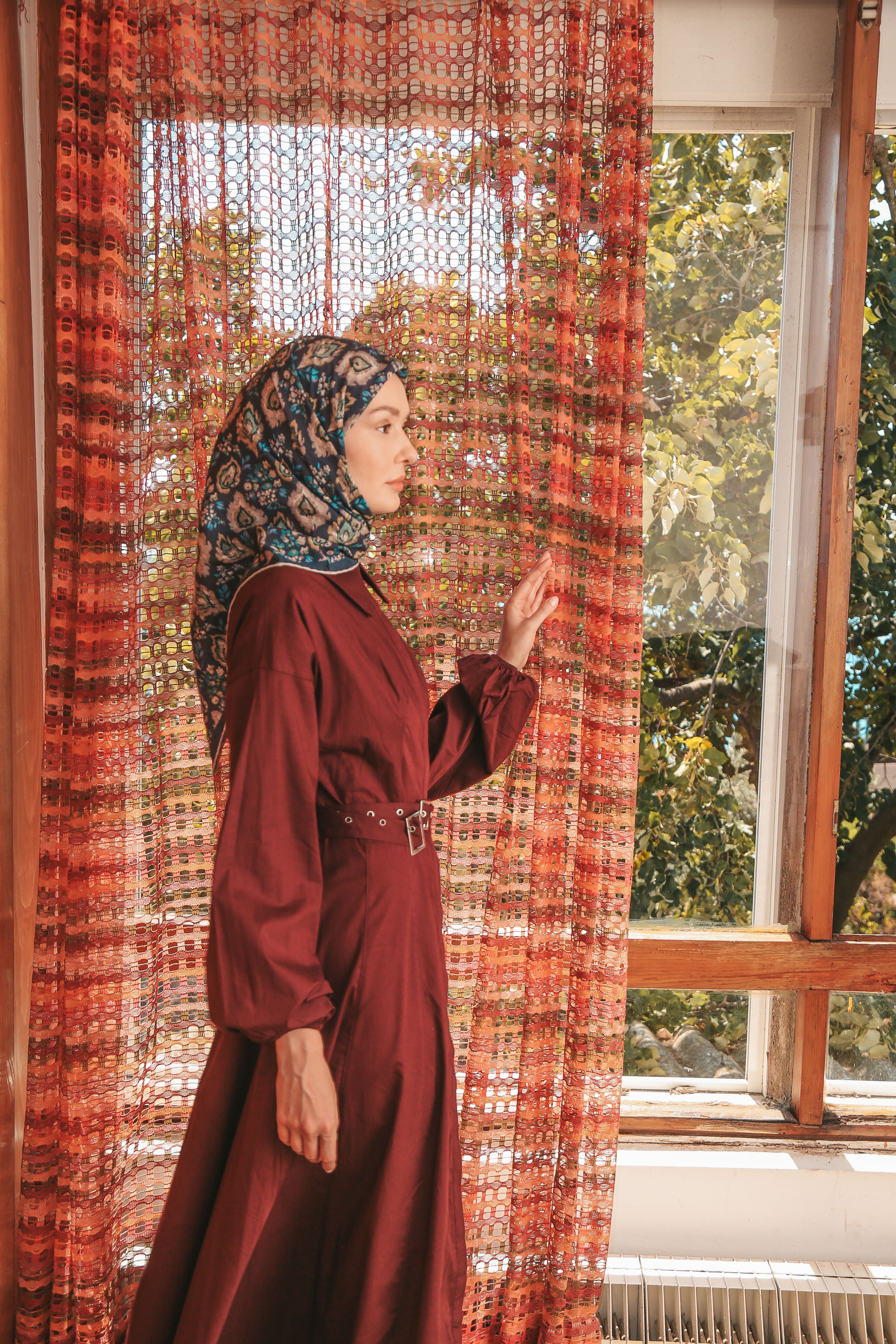 Vina Desen Eşarp Lacivert