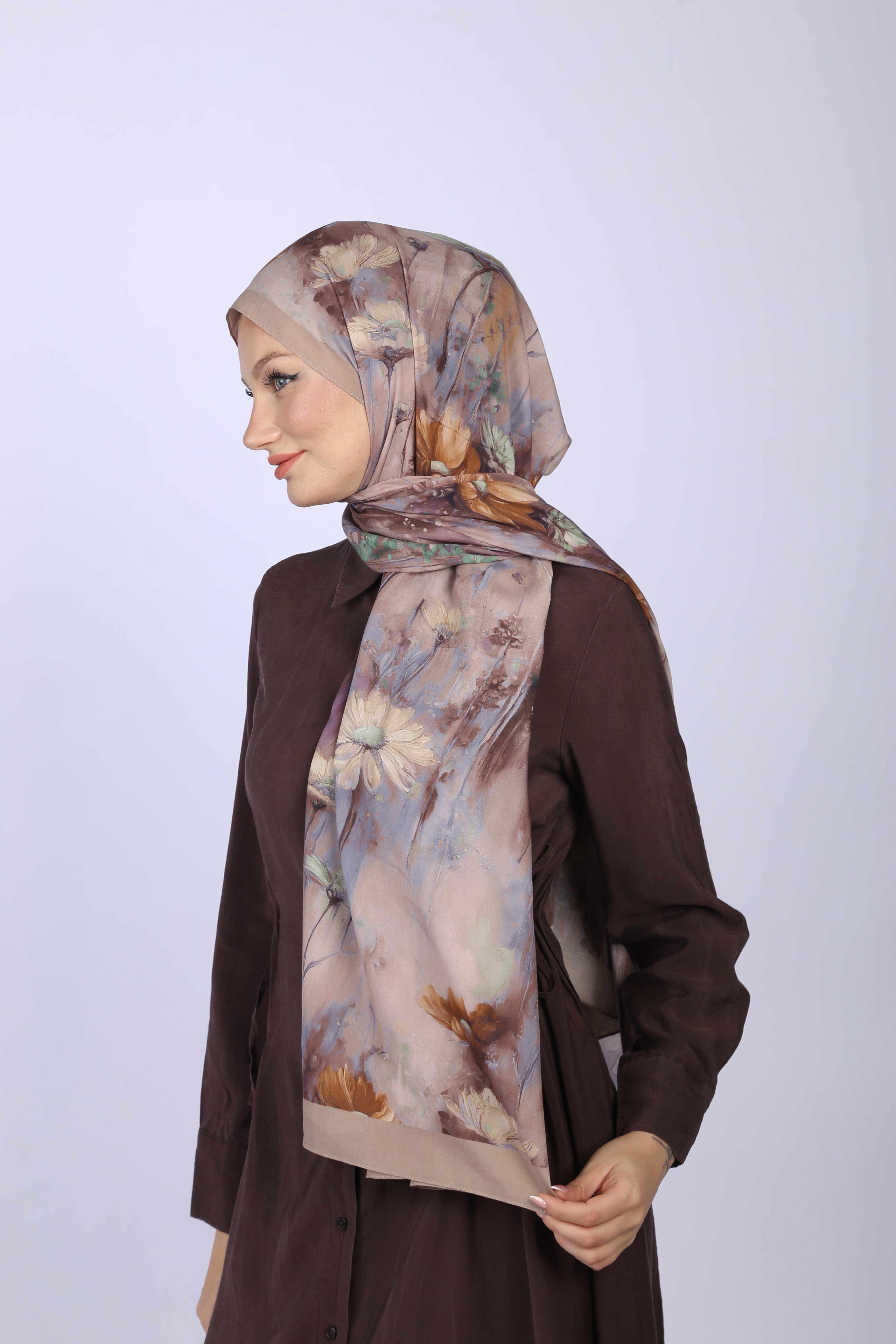 Wildflower Desen Şal-Bej