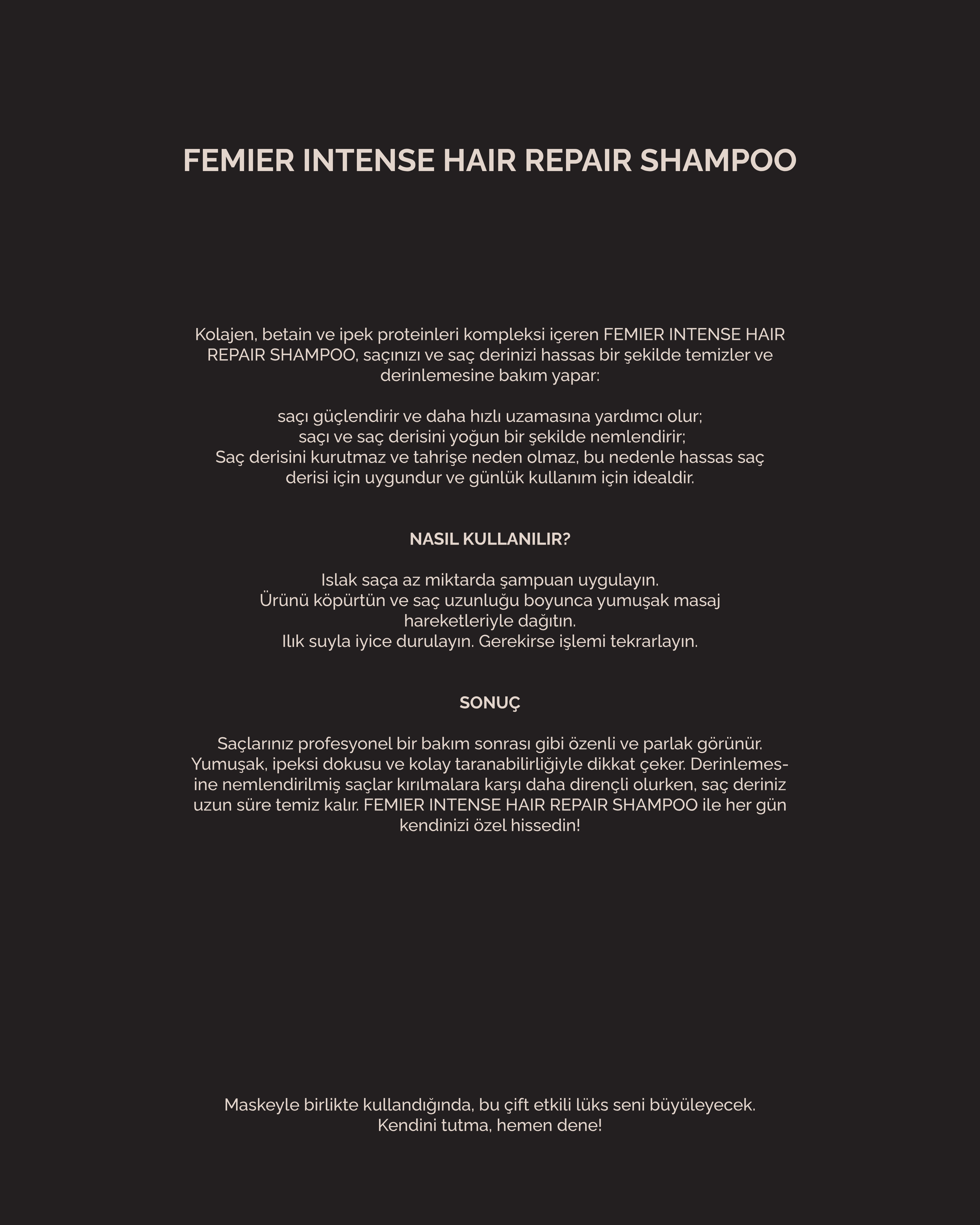 Yoğun Onarım Saç Şampuanı INTENSE REPAIR HAIR SHAMPOO