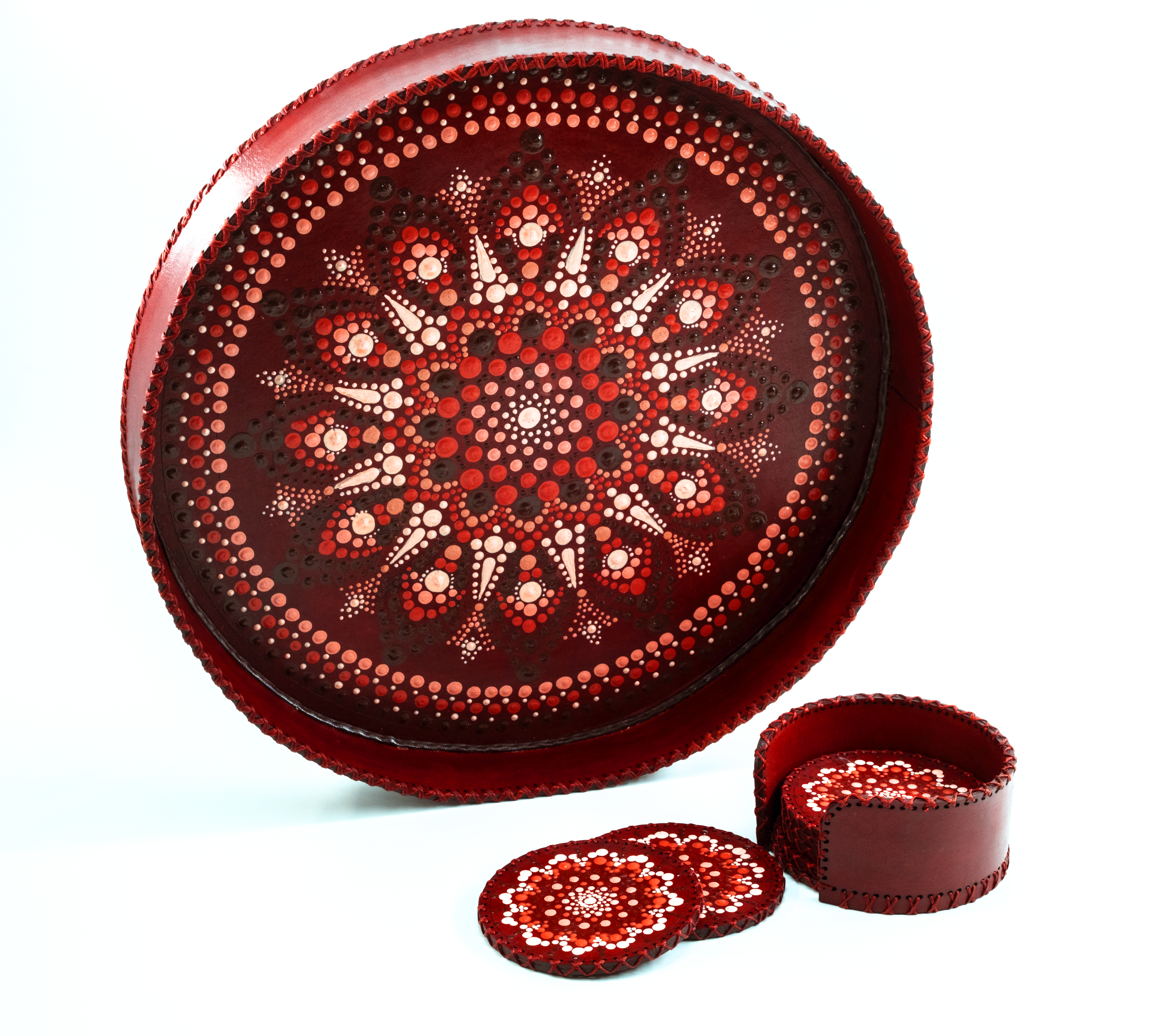 SONSUZ DÖNGÜ (DERİ TEPSİ&ALTLIK TAKIMI)