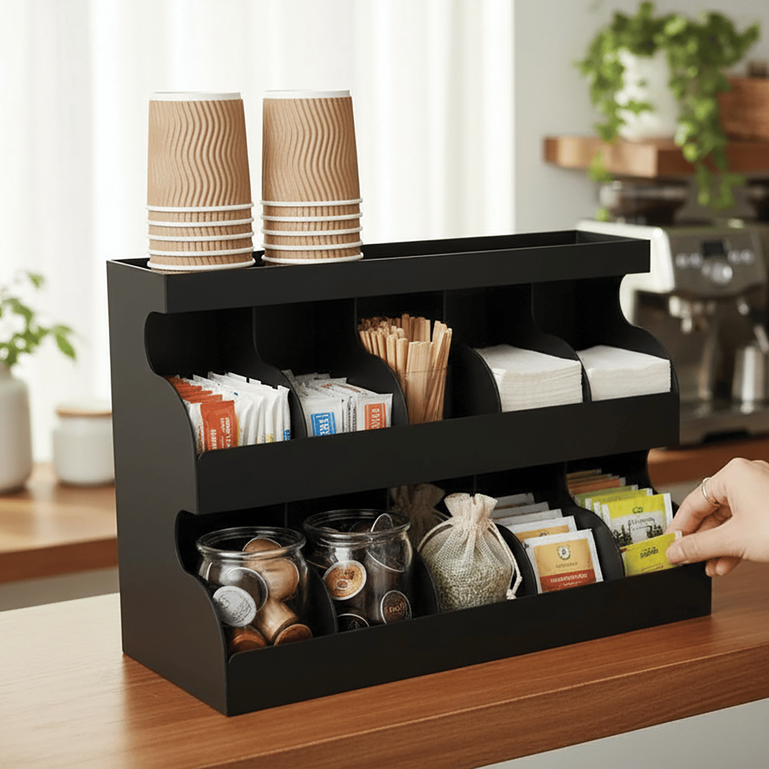 11 Bölmeli Self Servis Organizer Siyah
