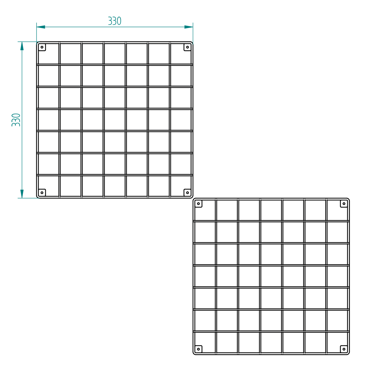33x33 Dekoratif Hasır Tel Duvar Paneli 2'li