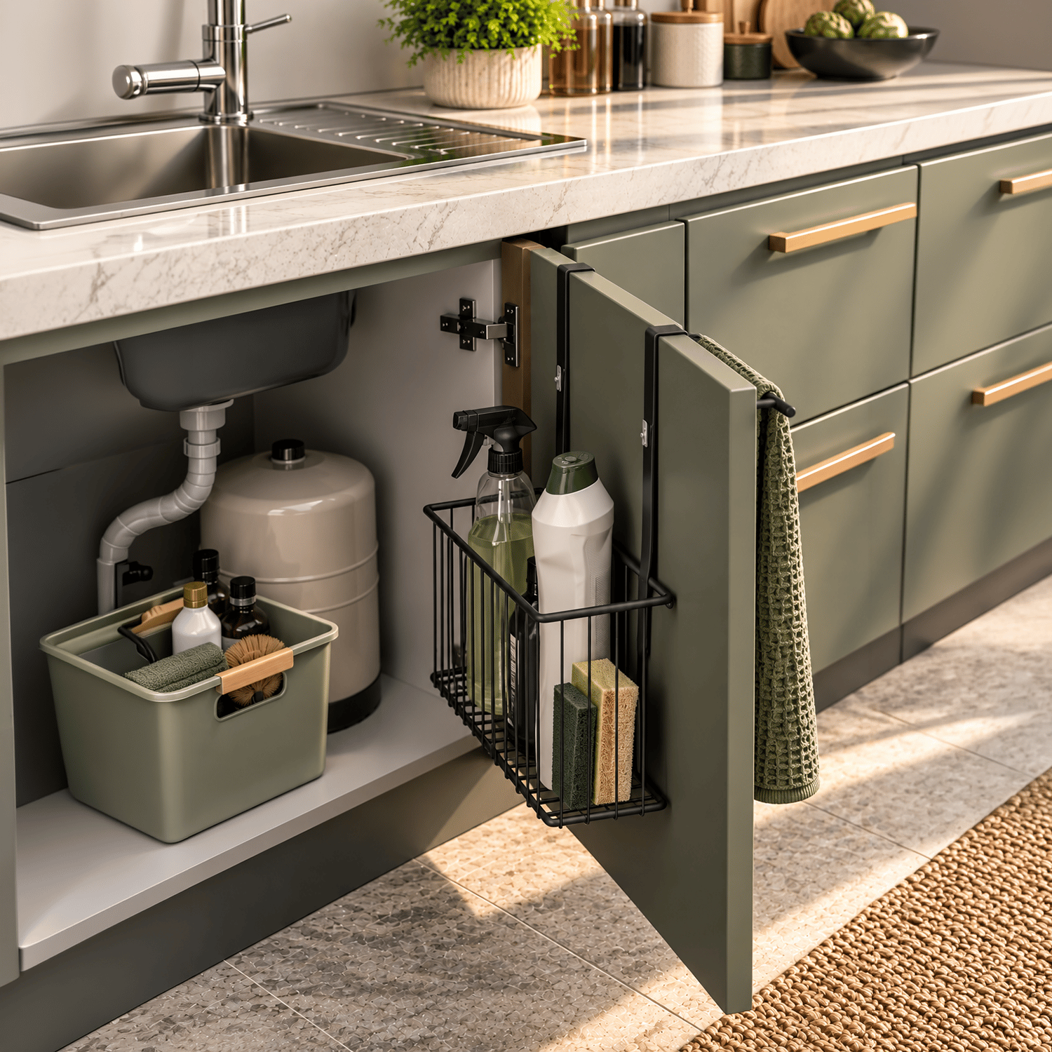 Decorelax Dolap Kapağına Geçmeli Metal Havlu Askılı Organizer Siyah – Delmesiz Dolap İçi & Dışı Mutfak Banyo Düzenleyici Raf