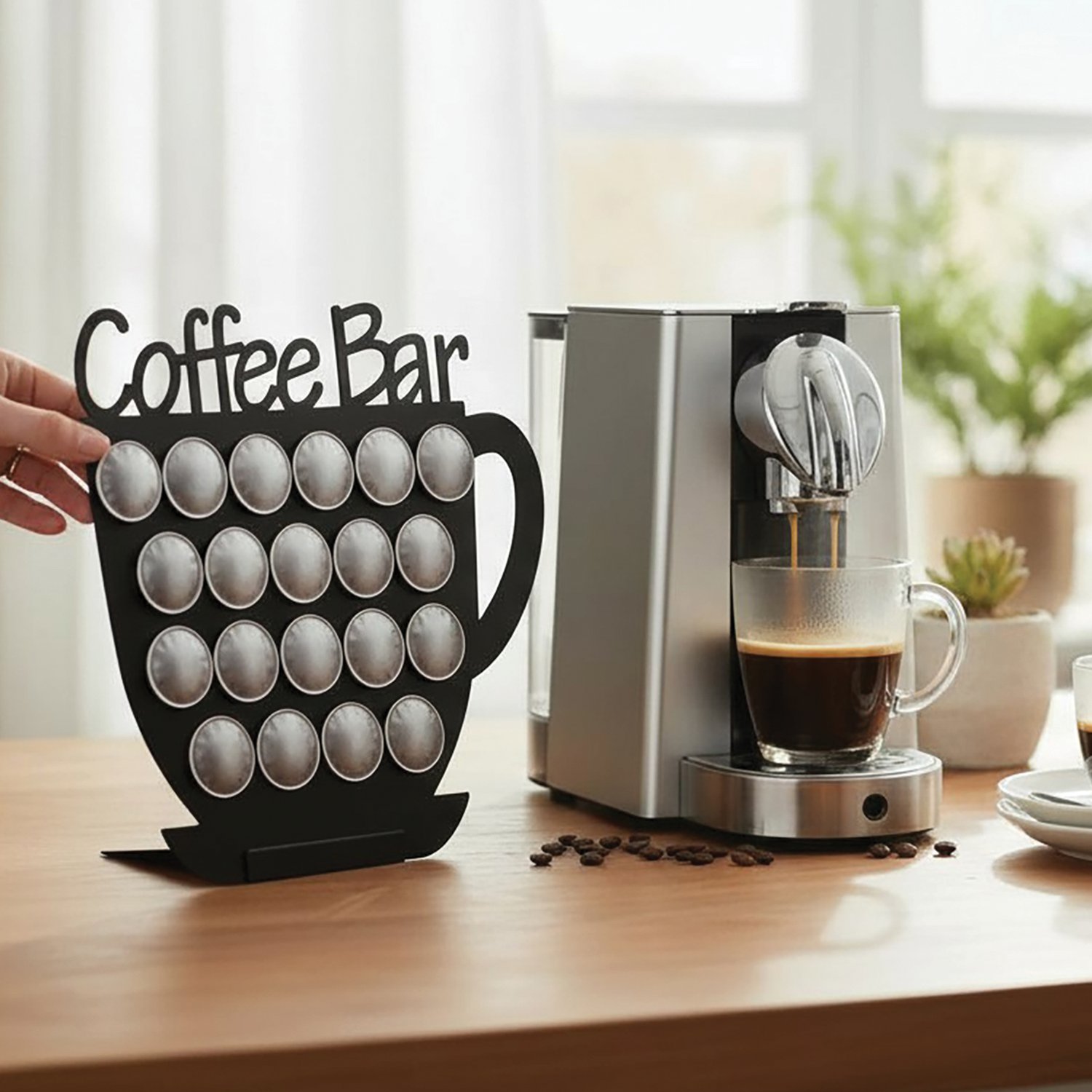 KAPSÜL KAHVE STANDI MODEL 4 SİYAH (COFFEE BAR)