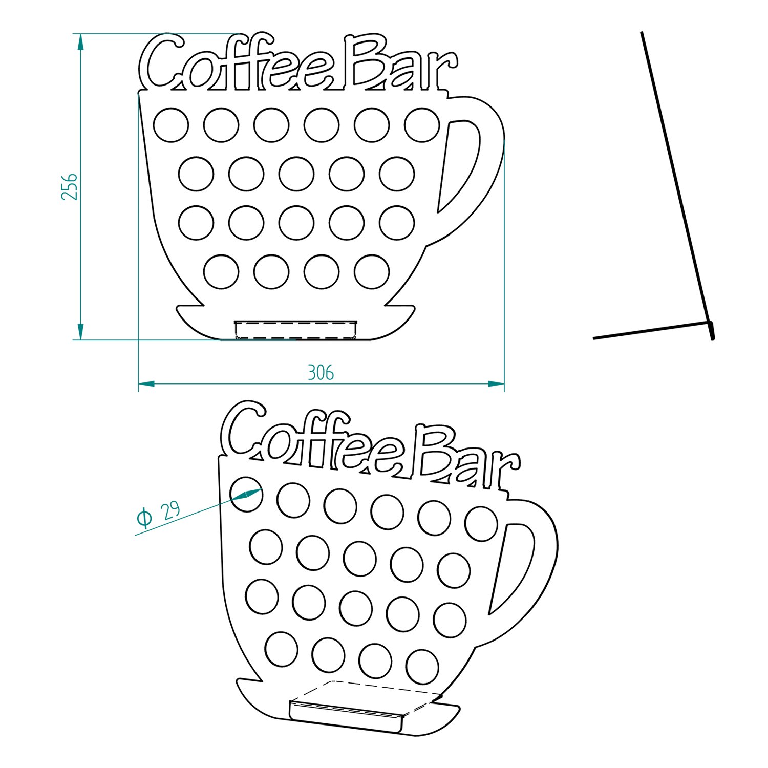 KAPSÜL KAHVE STANDI MODEL 4 SİYAH (COFFEE BAR)