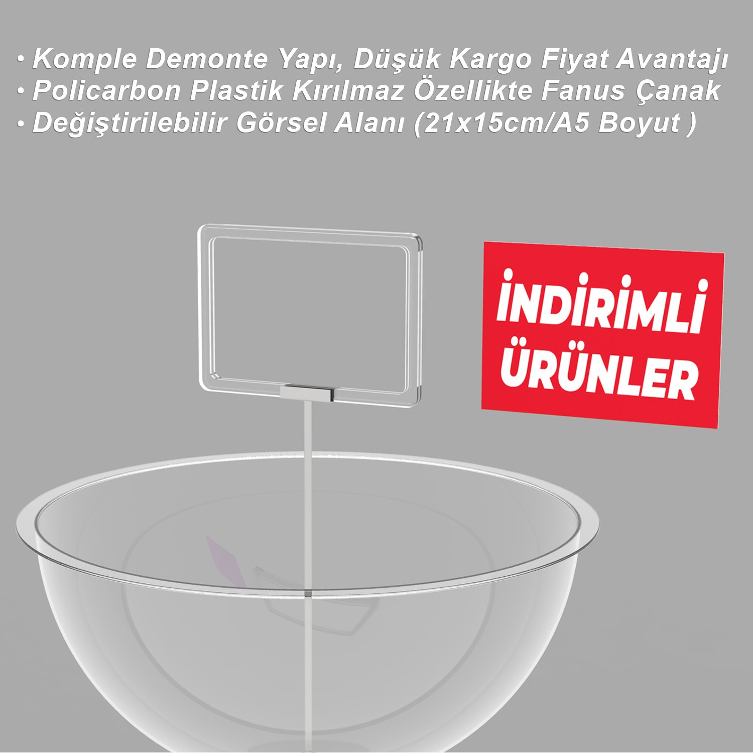 Tek Katlı 50cm Fanus Çanak Stand İNDİRİMLİ ÜRÜNLER
