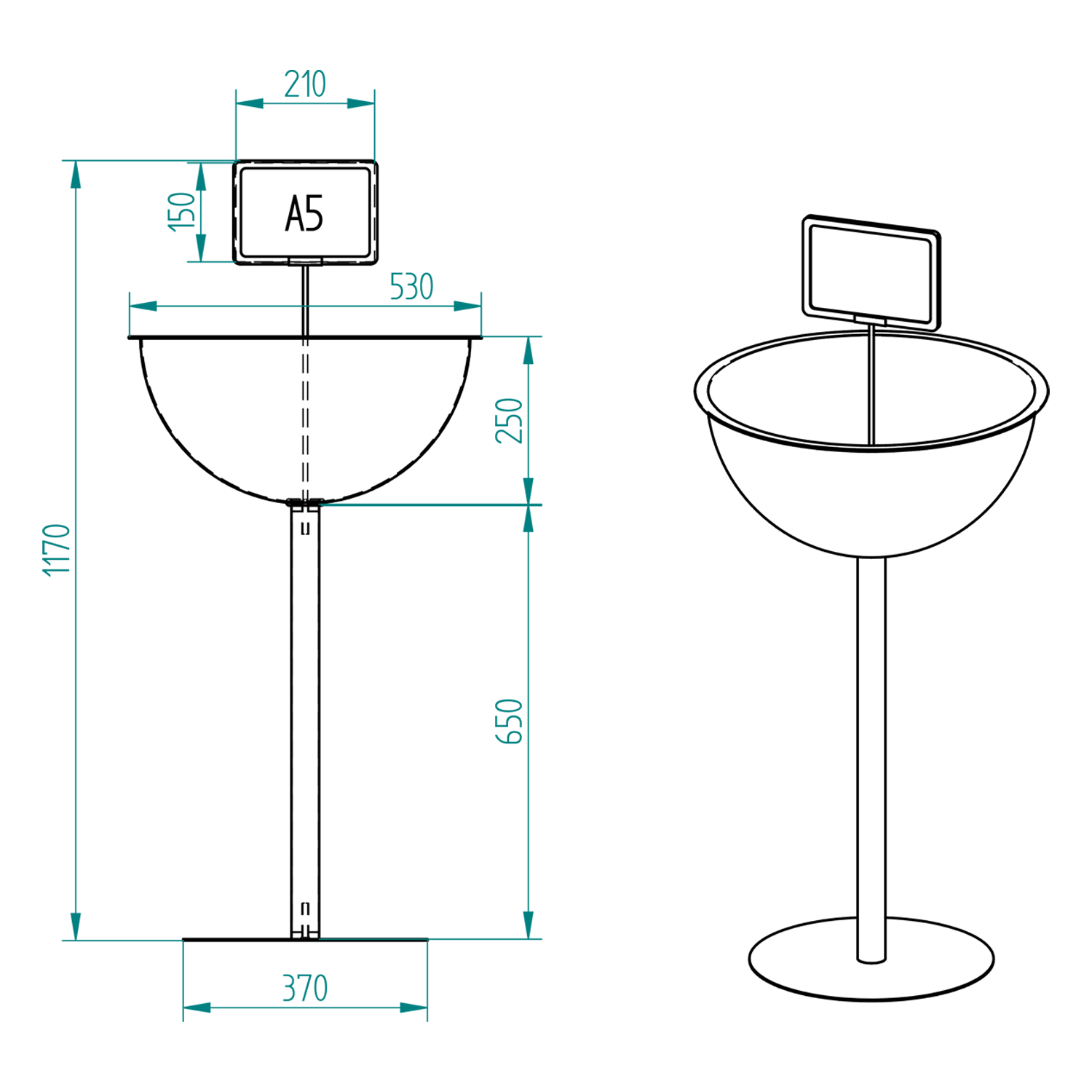 Tek Katlı 50cm Fanus Çanak Stand İNDİRİMLİ ÜRÜNLER