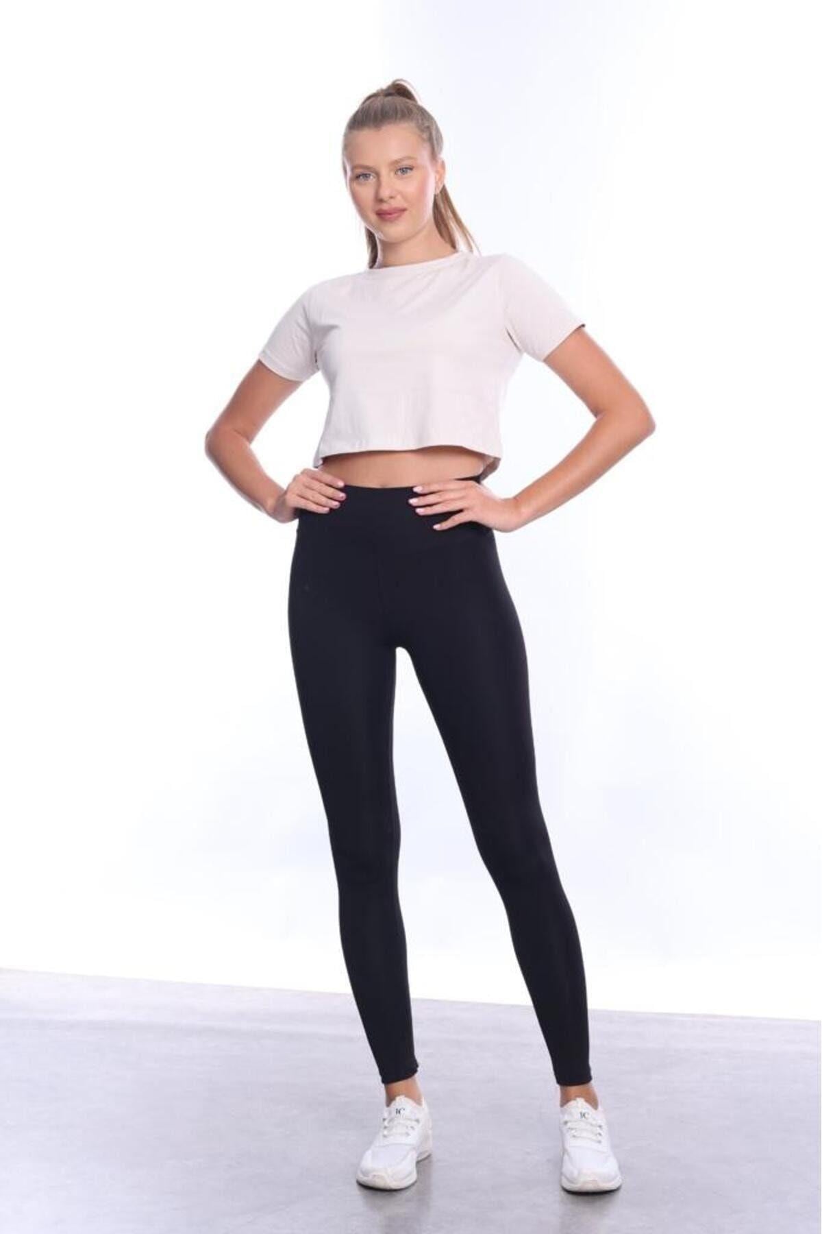 Süper Kalite Kadın Pamuk Penye Bej Rengi Kısa Kol Crop Top