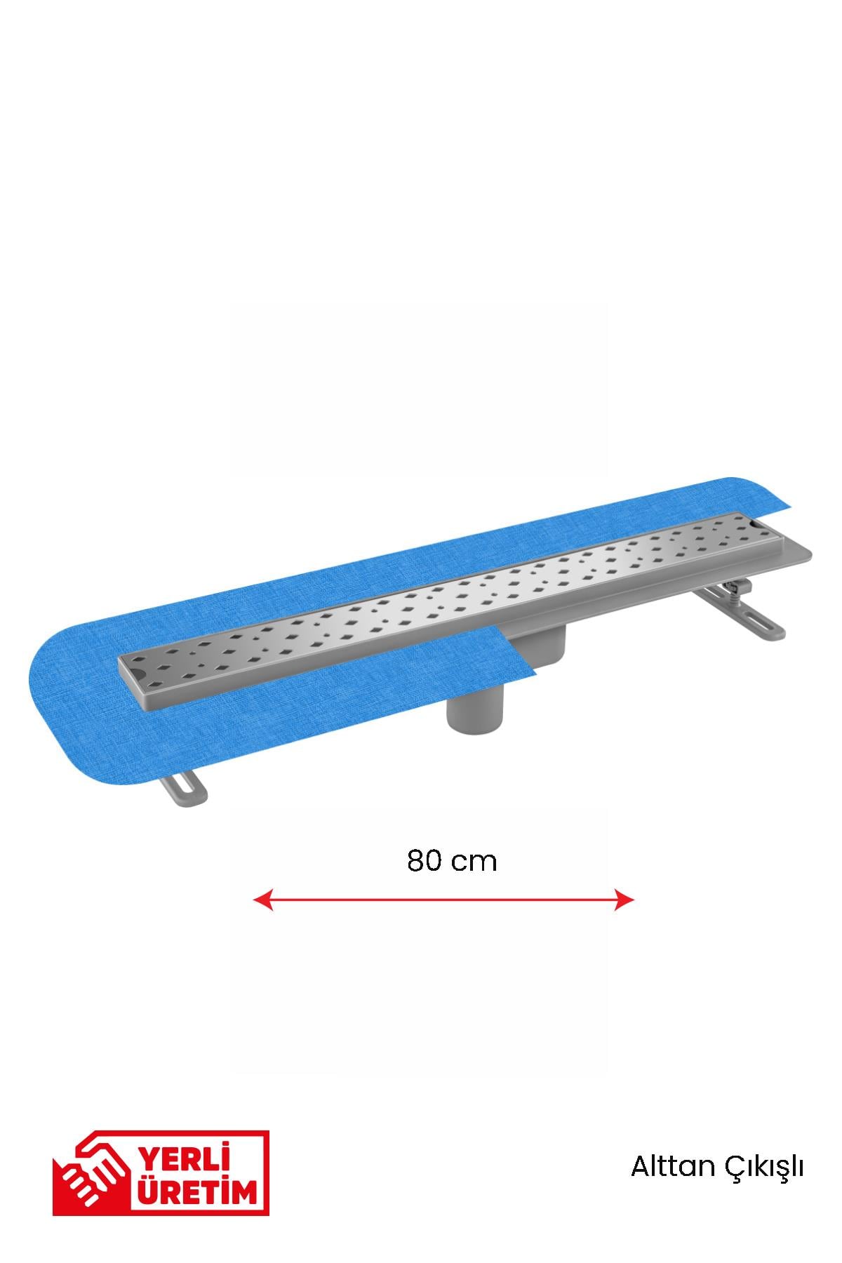 Gama Tekstil Membranlı Alttan Çıkışlı Lineer Süzgeç Duş Kanalı 20 cm