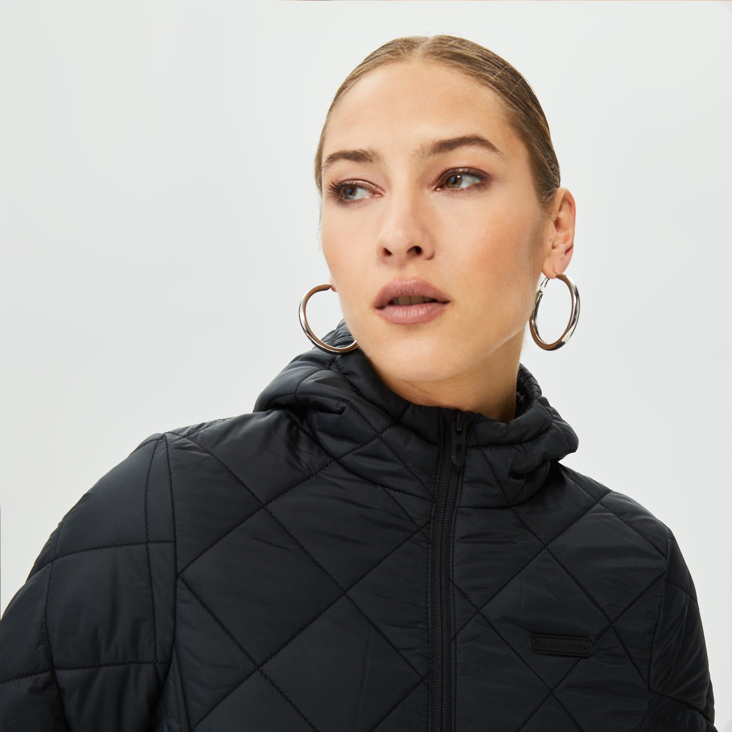 SKECHERS W CAPITONE HOODED JACKET Giyim Kadın