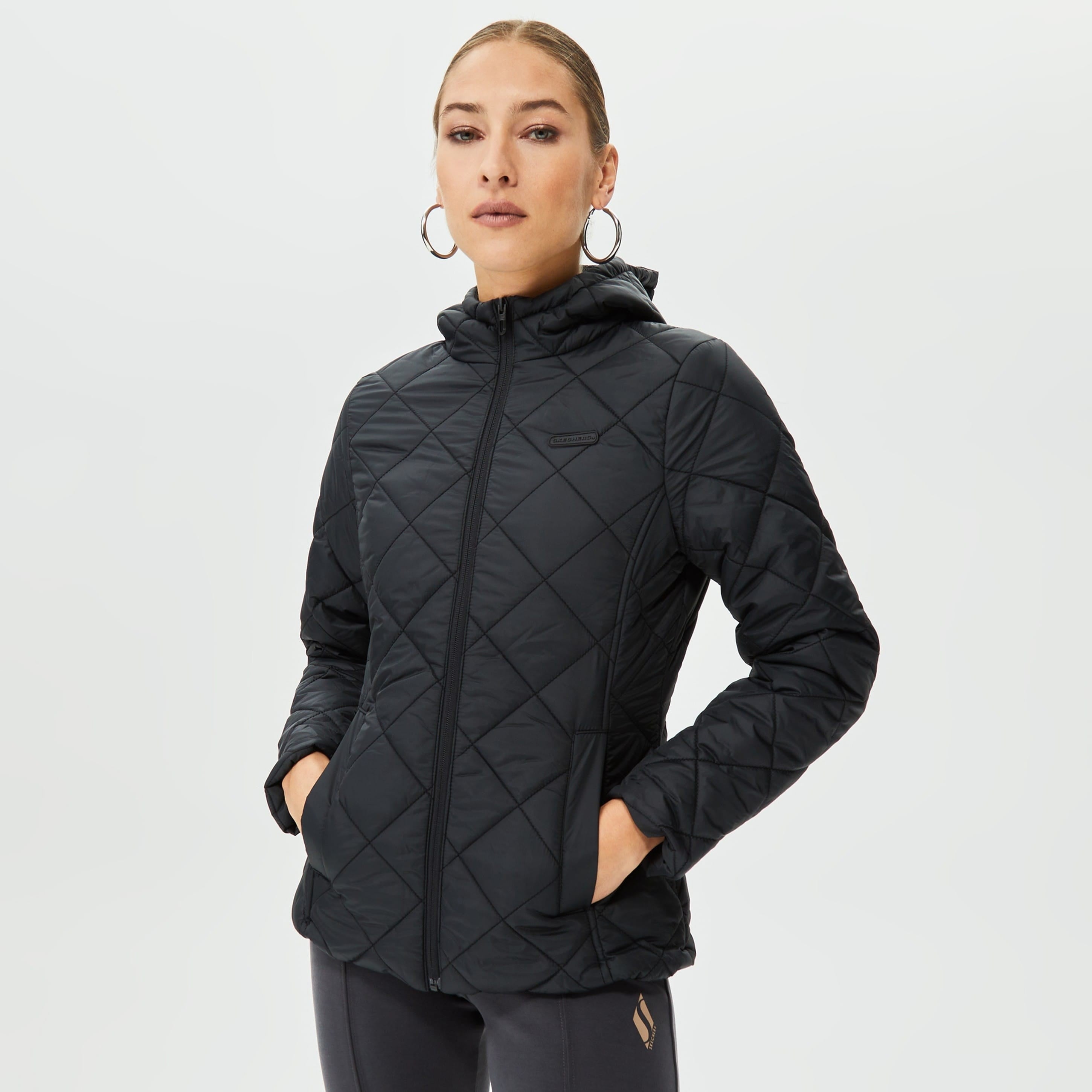 SKECHERS W CAPITONE HOODED JACKET Giyim Kadın