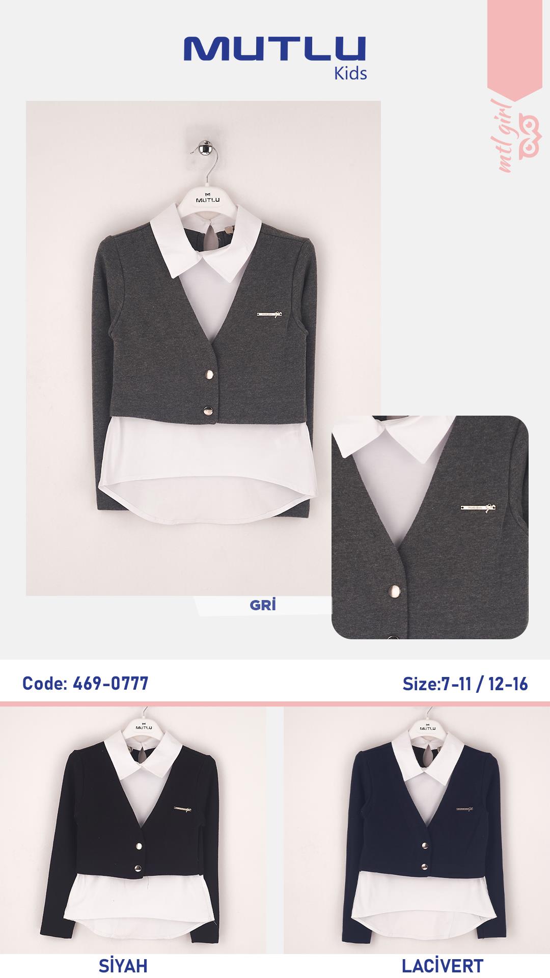 AKSESUARLI KIZ OKUL GÖMLEK