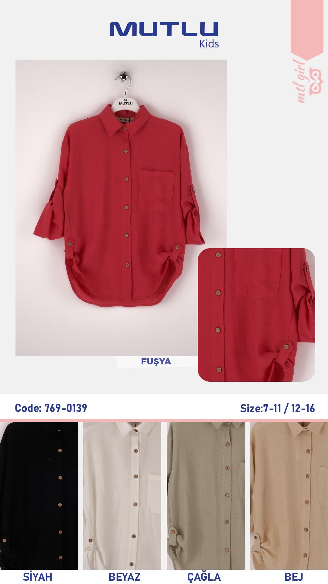 APOLETLİ KIZ KETEN GÖMLEK