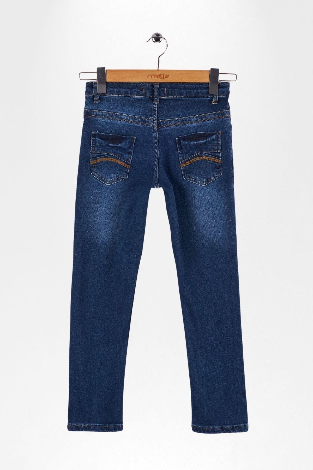 ARKA CEP DİKİŞLİ ERKEK KOT PANTOLON