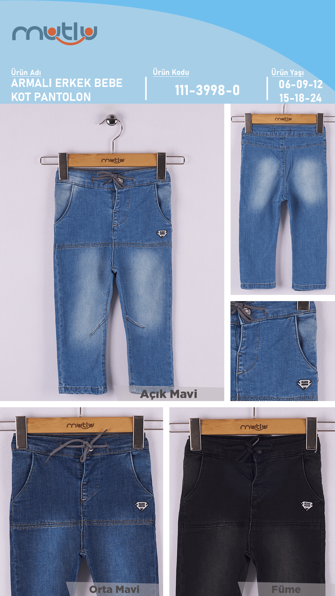 ARMALI ERKEK BEBE KOT PANTOLON