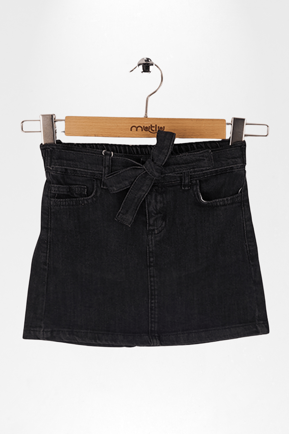 BAĞLAMA DETAYLI KIZ KOT ETEK