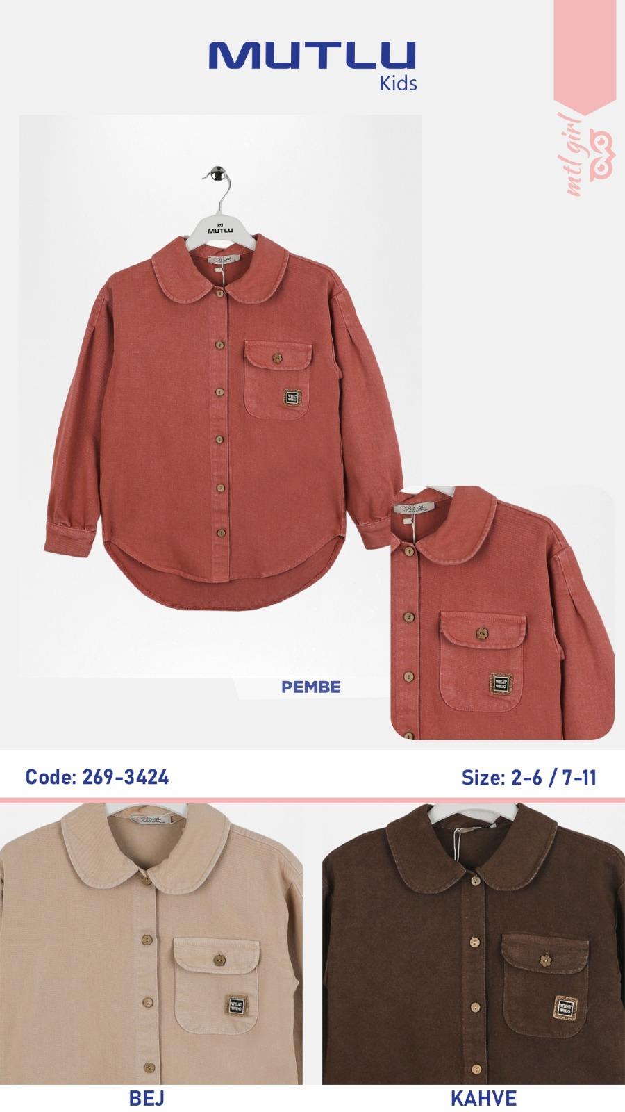 BEBE YAKA GABARDİN KIZ CEKET