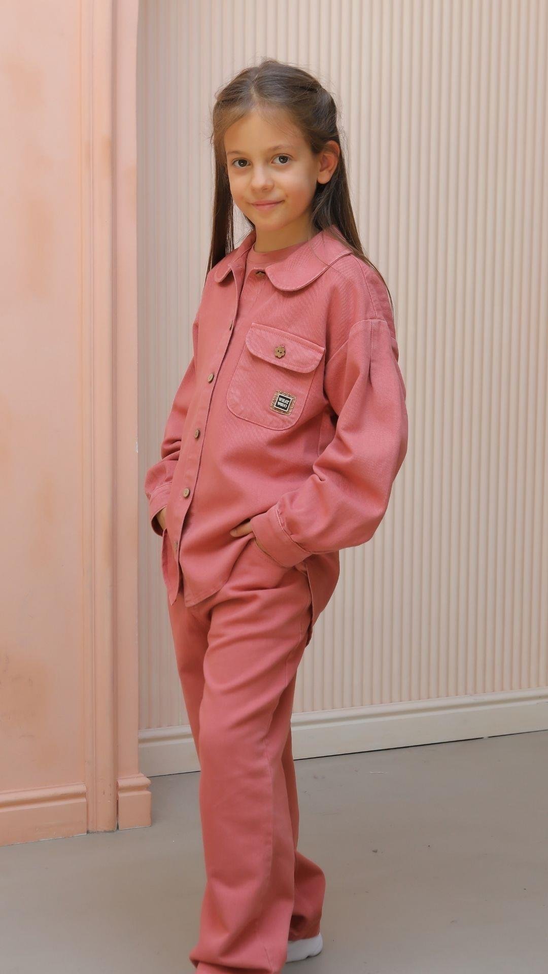 BEBE YAKA GABARDİN KIZ CEKET