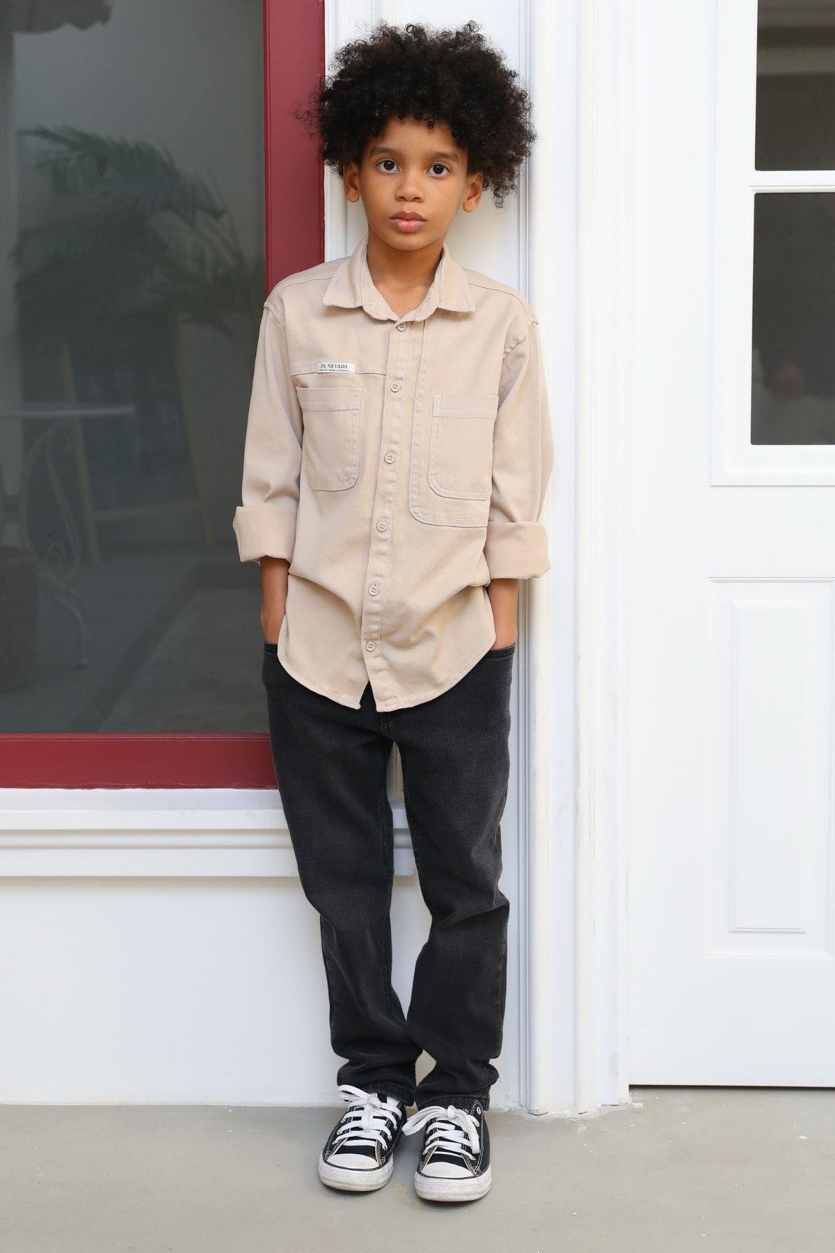 BEDEN PARÇALI ERKEK GABARDİN GÖMLEK