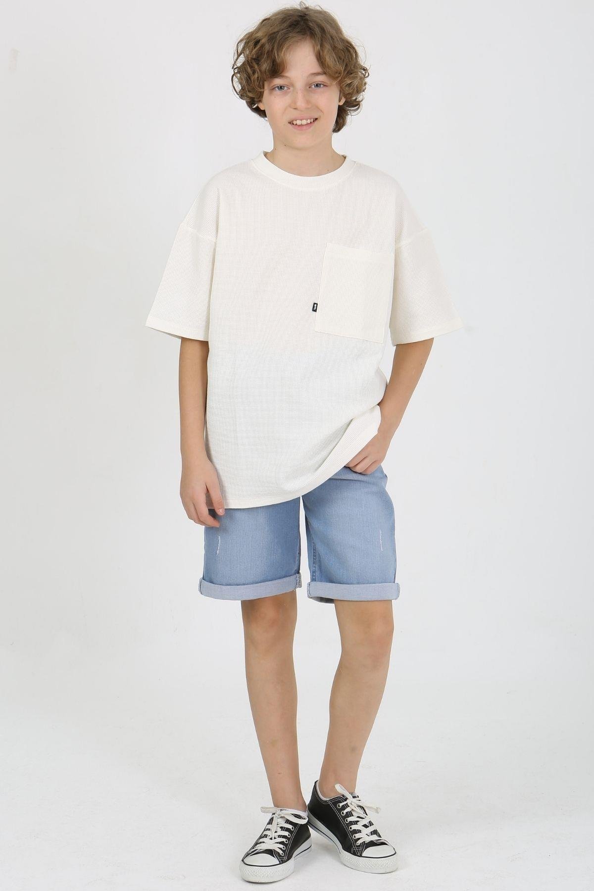 BEL LASTİKLİ ERKEK KOT KAPRİ