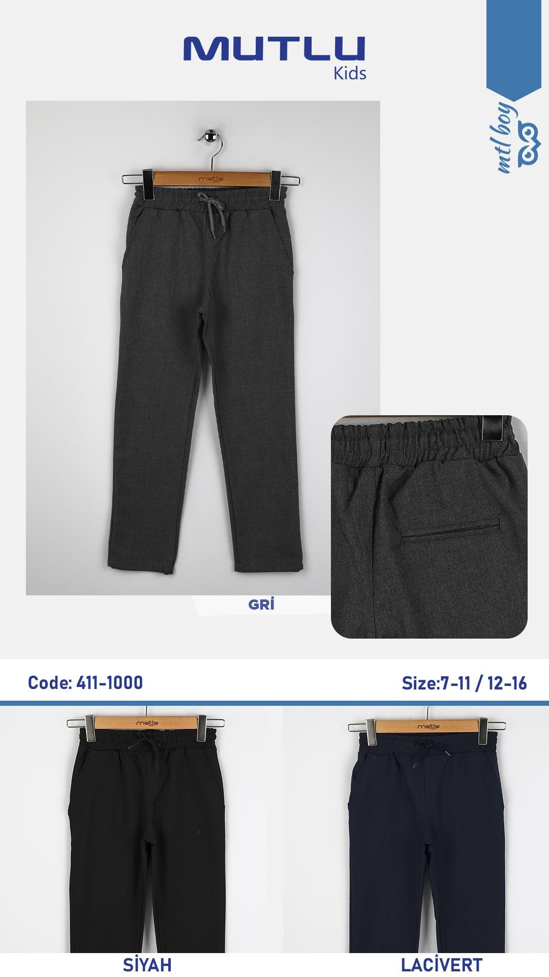 BEL LASTİKLİ ERKEK OKUL PANTOLON