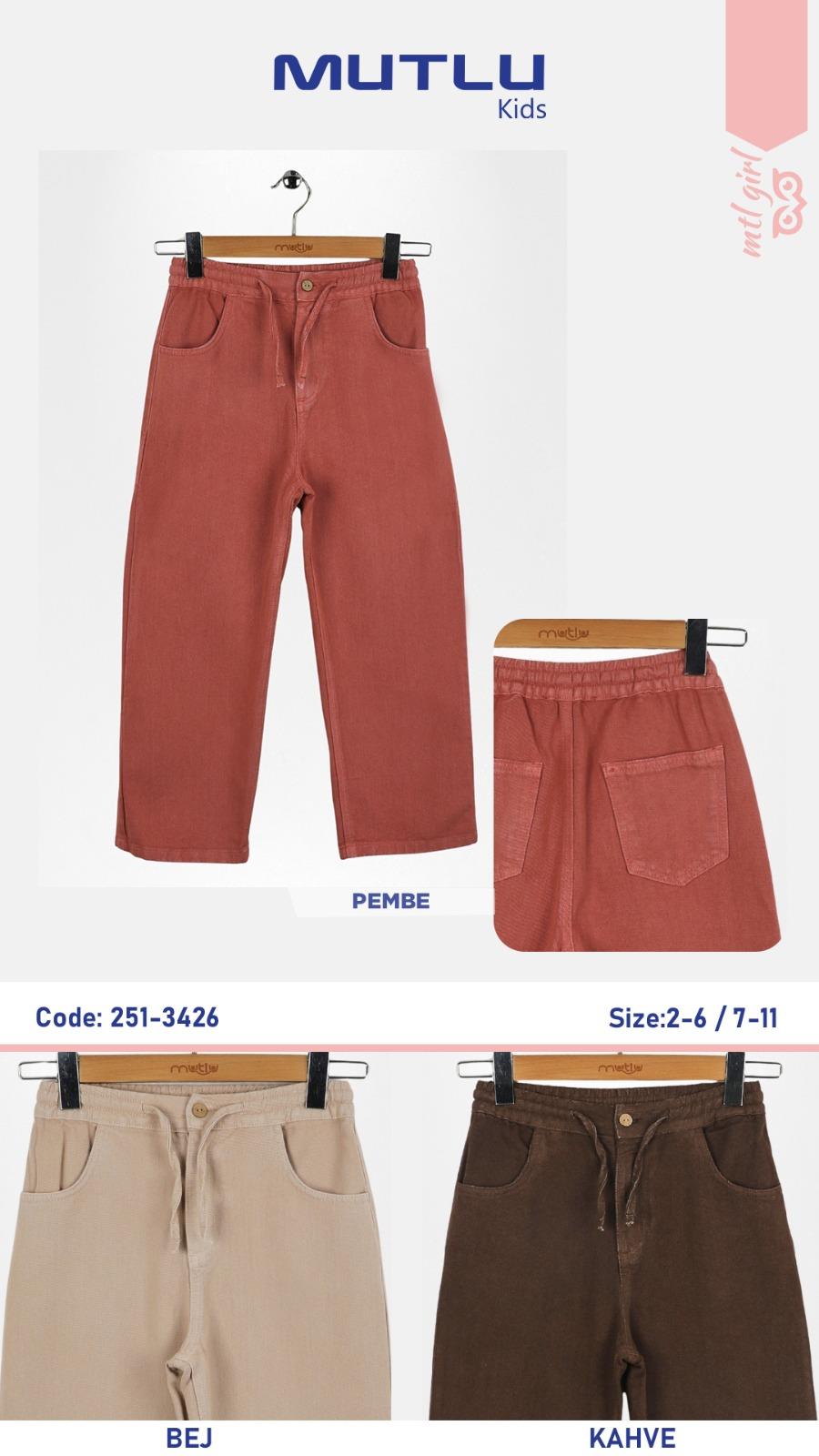 BEL LASTİKLİ KIZ GABARDİN PANTOLON