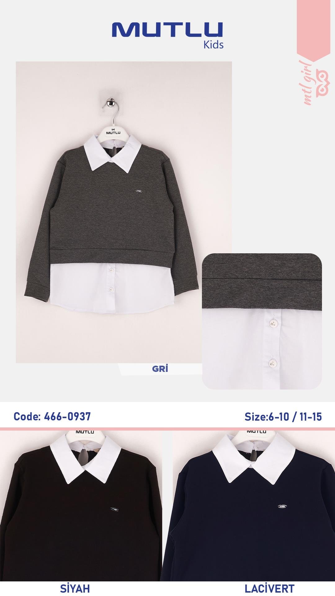 BİRLEŞİK OKUL KIZ SWEAT GÖMLEK