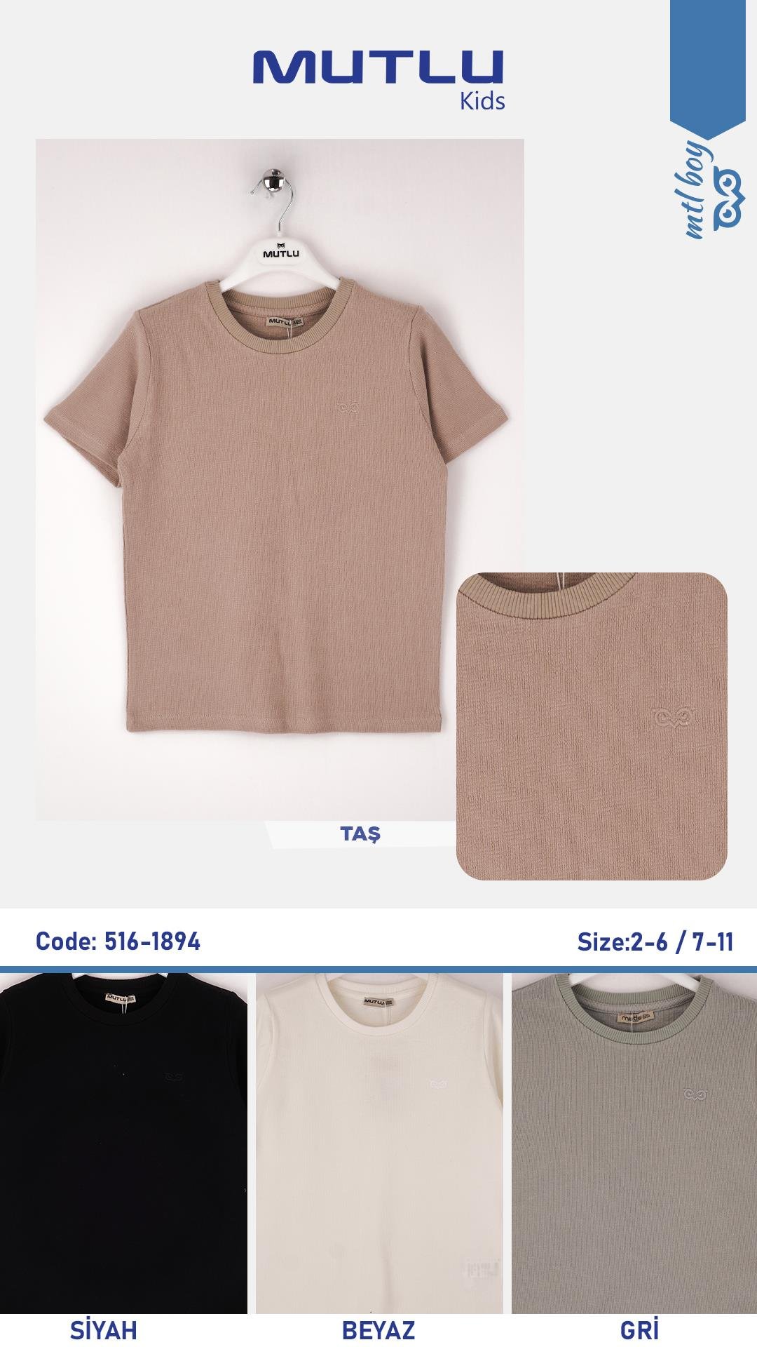 BİSİKLET YAKA NAKIŞLI ERKEK TSHIRT