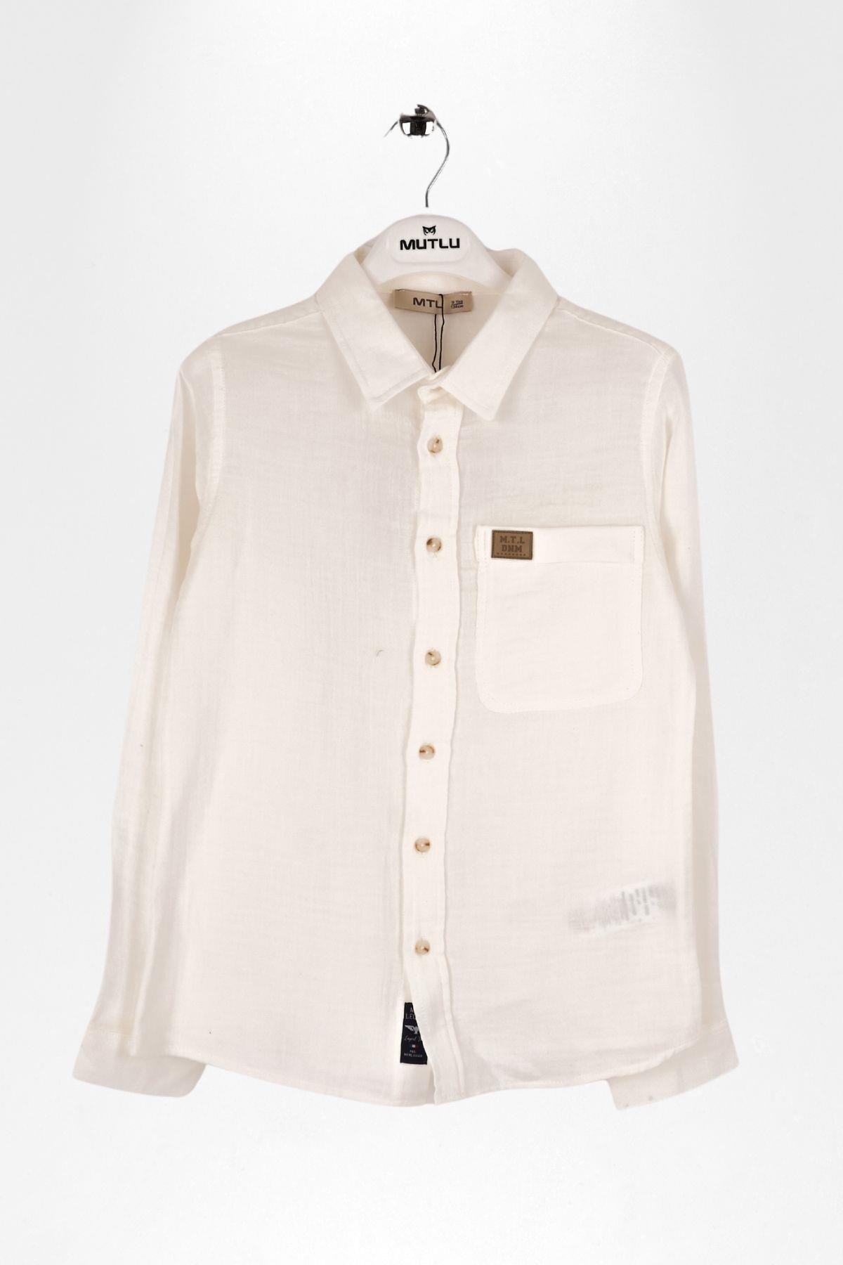 ÇAPRAZ CEPLİ ERKEK MÜSLİN GÖMLEK