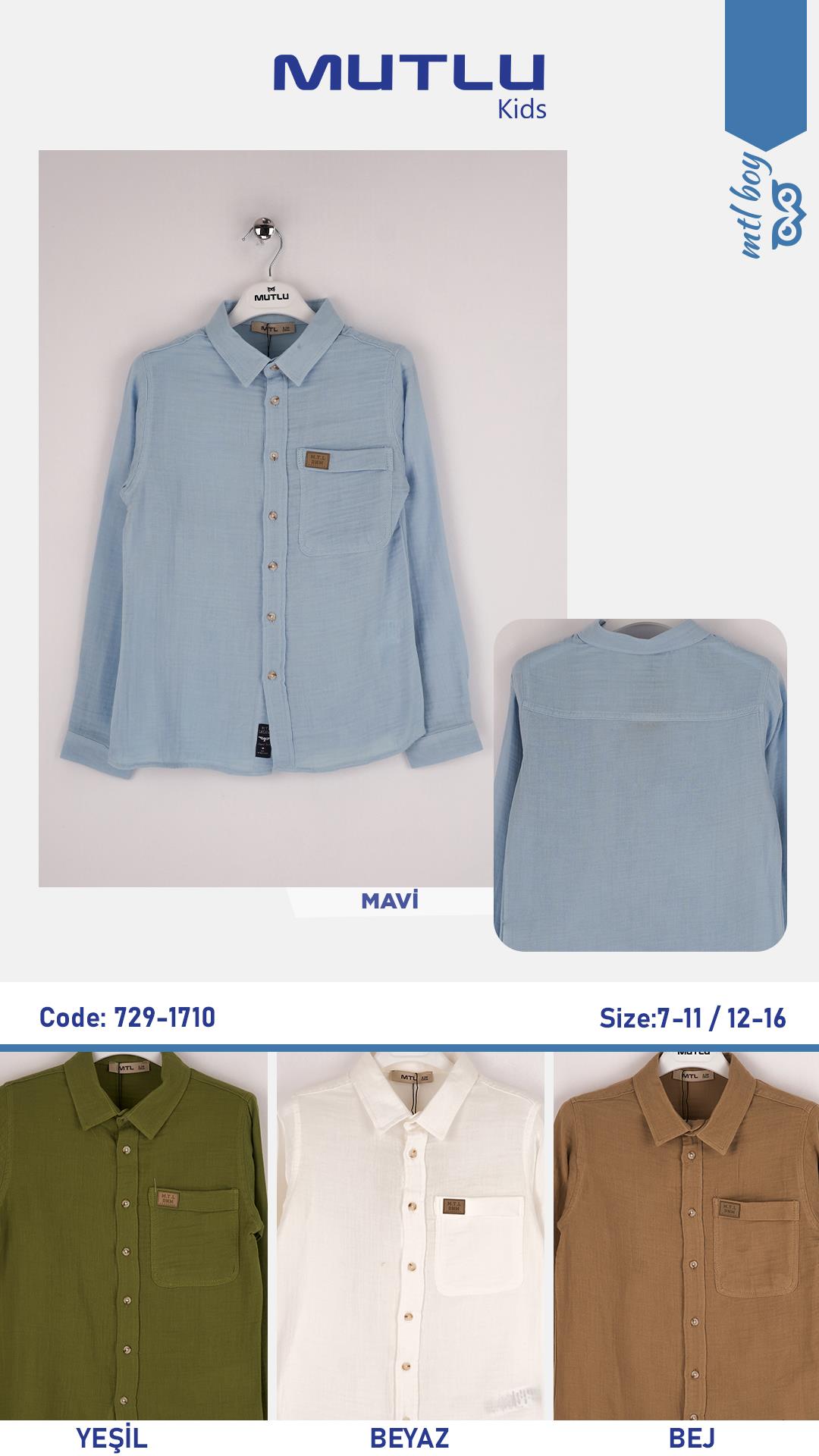 ÇAPRAZ CEPLİ ERKEK MÜSLİN GÖMLEK