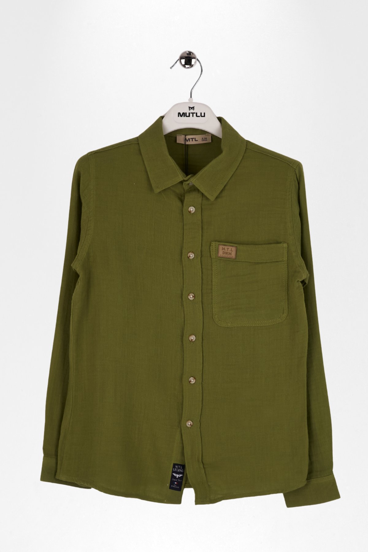 ÇAPRAZ CEPLİ ERKEK MÜSLİN GÖMLEK