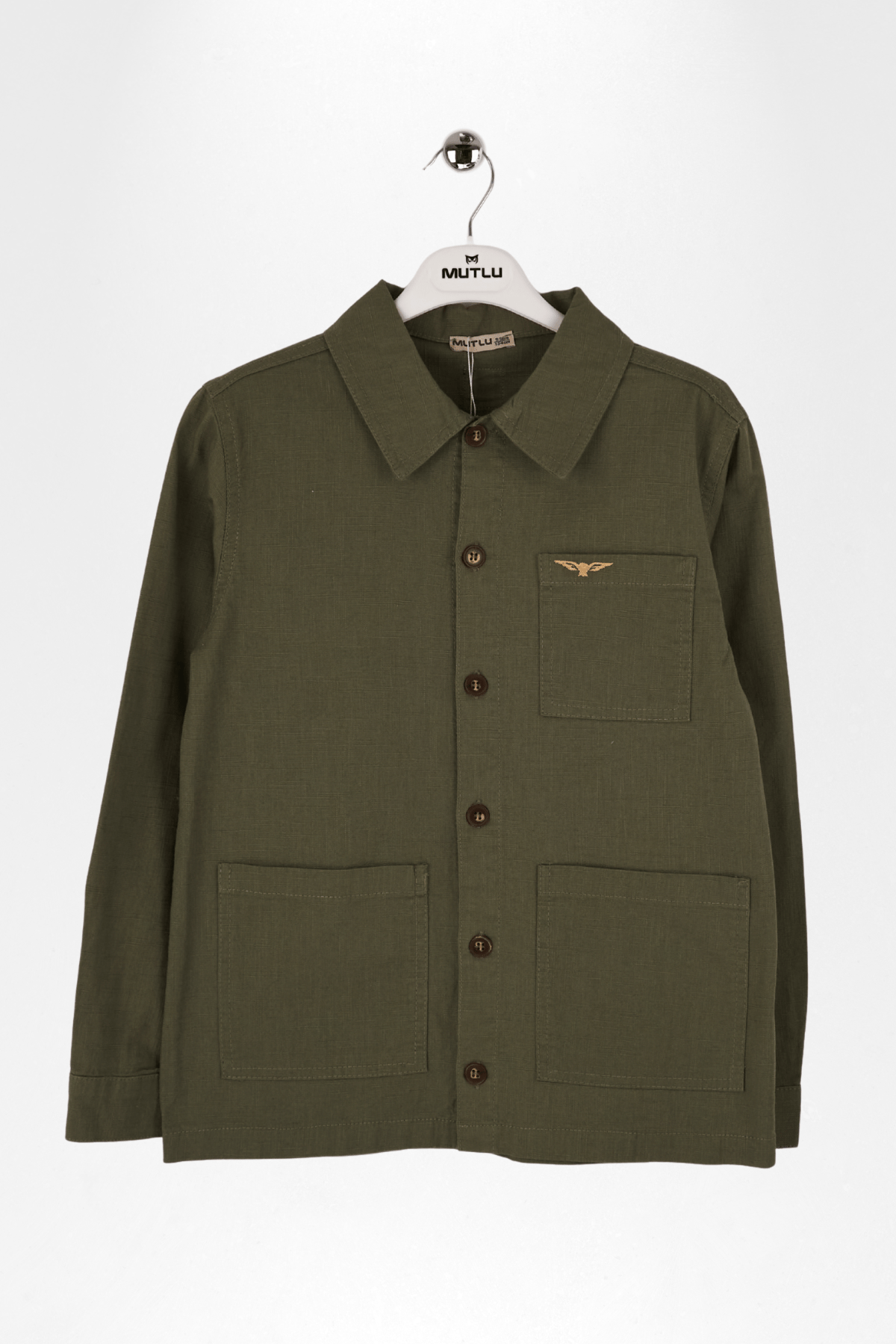 CEP NAKIŞLI KETEN UZUN KOLLU GÖMLEK