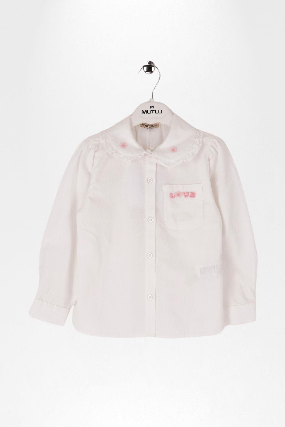 CEP NAKIŞLI KIZ KETEN GÖMLEK