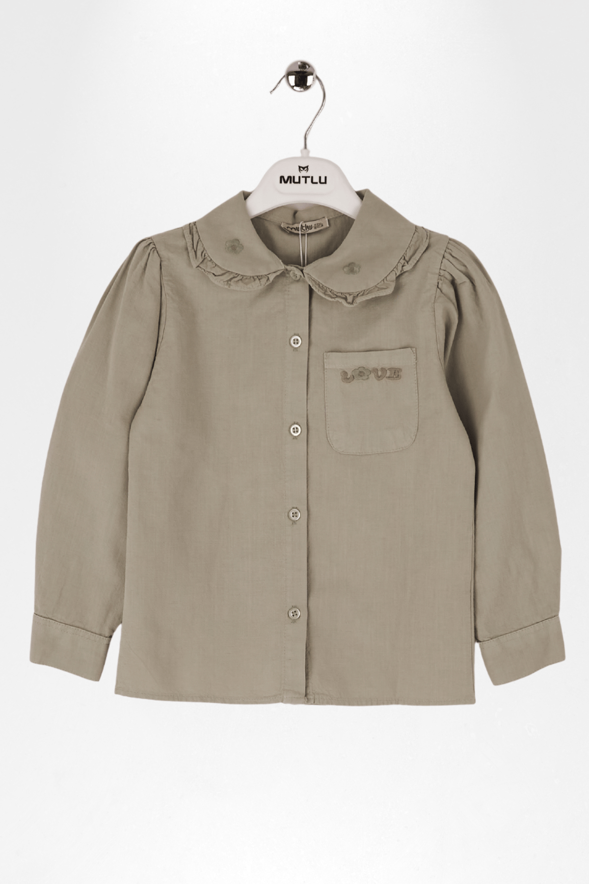 CEP NAKIŞLI KIZ KETEN GÖMLEK