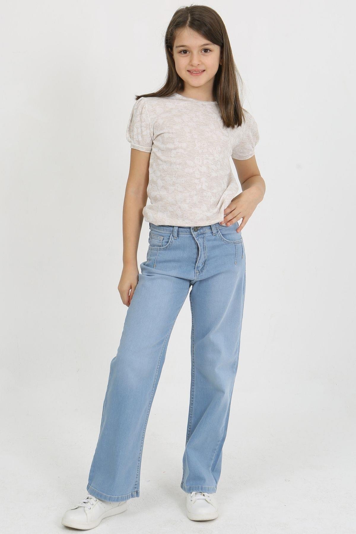 CEP PENSLİ KOT KIZ PANTOLON