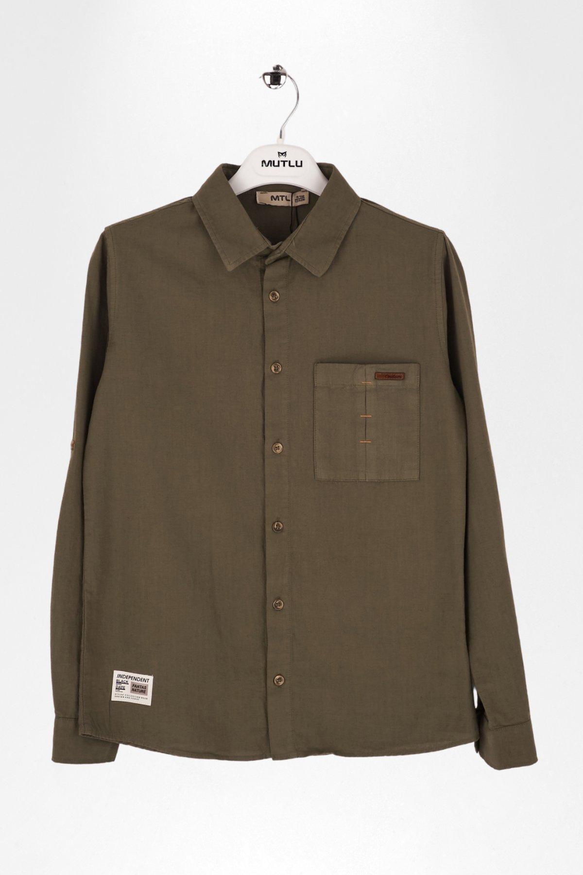 CEP ÜSTÜ PUNTEREZLİ ERKEK KETEN GÖMLEK