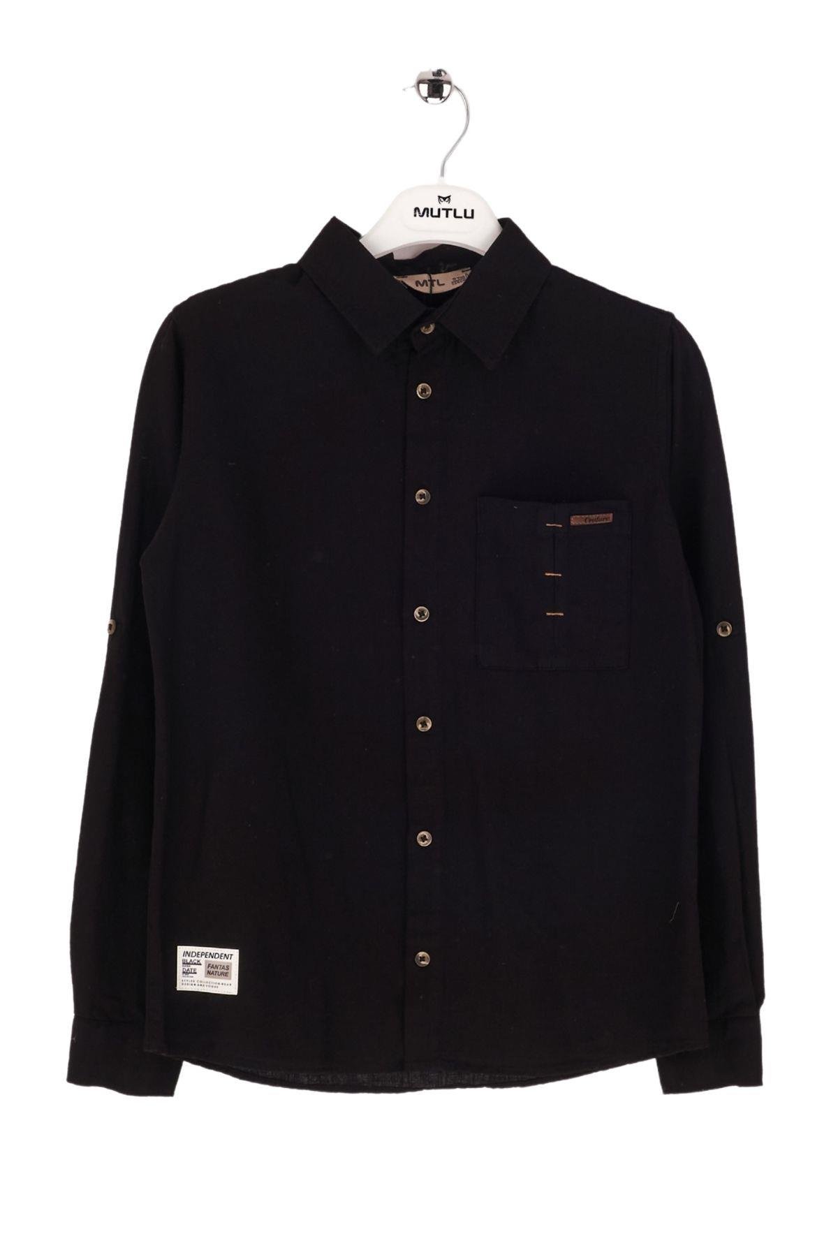 CEP ÜSTÜ PUNTEREZLİ ERKEK KETEN GÖMLEK