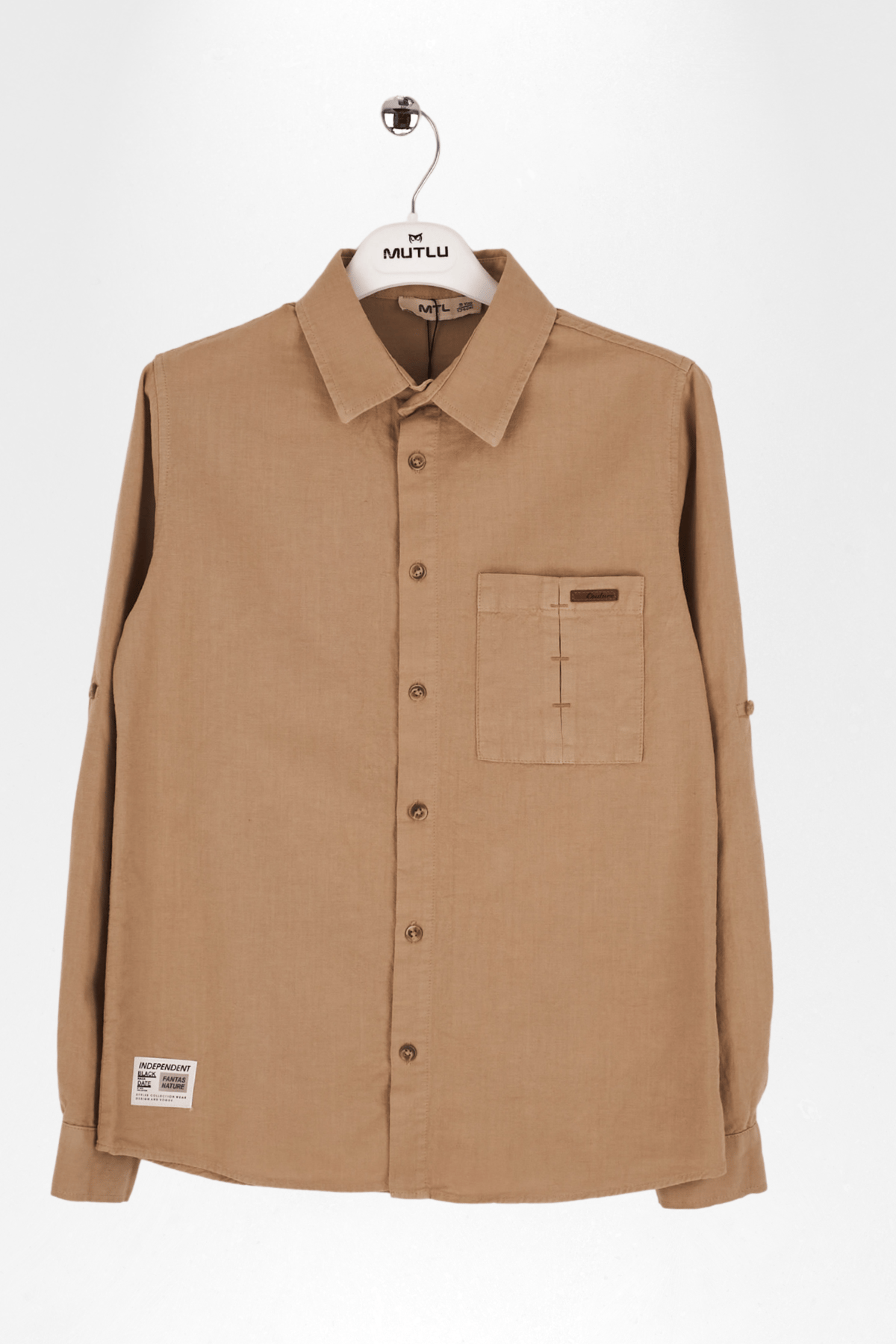 CEP ÜSTÜ PUNTEREZLİ ERKEK KETEN GÖMLEK