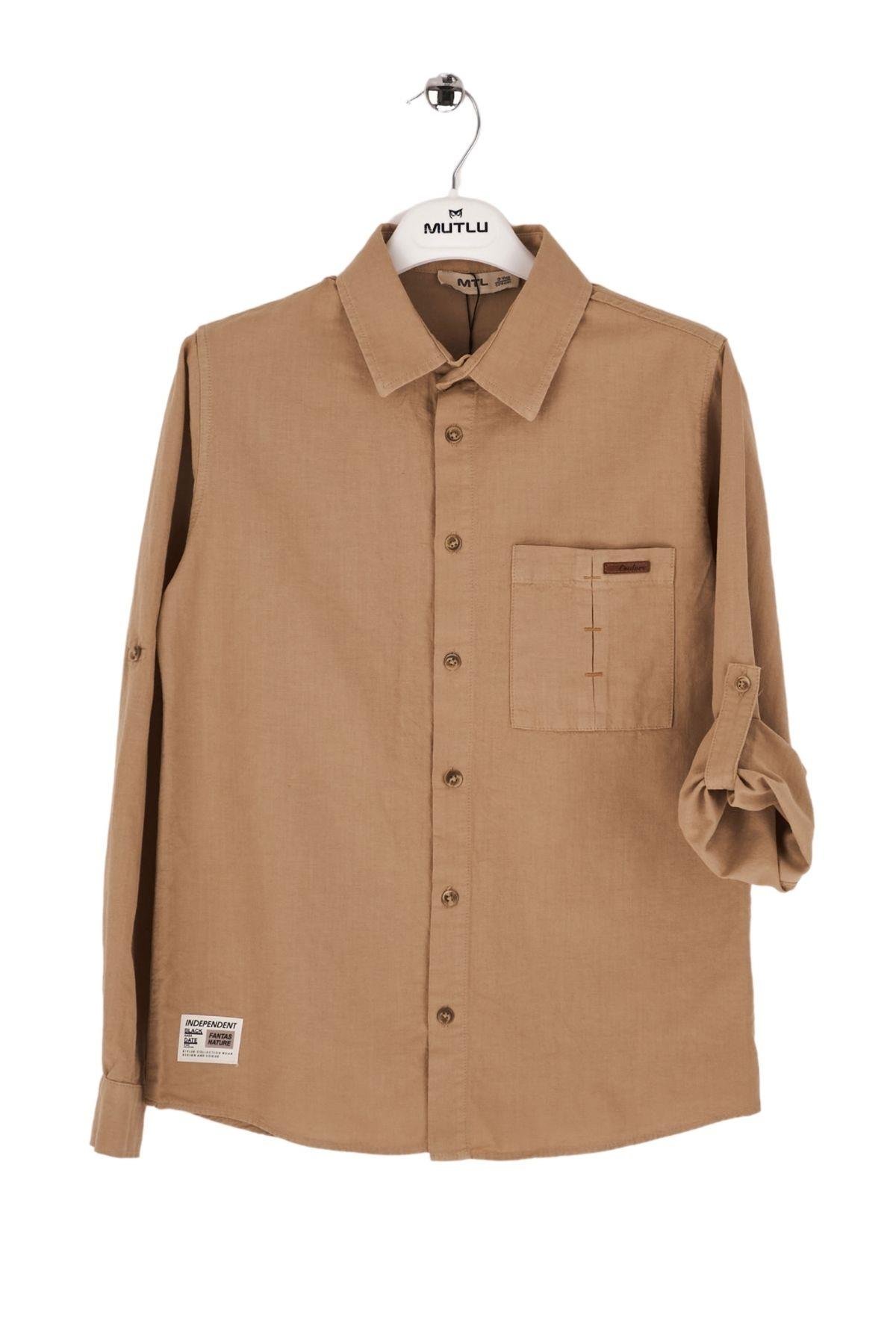 CEP ÜSTÜ PUNTEREZLİ ERKEK KETEN GÖMLEK