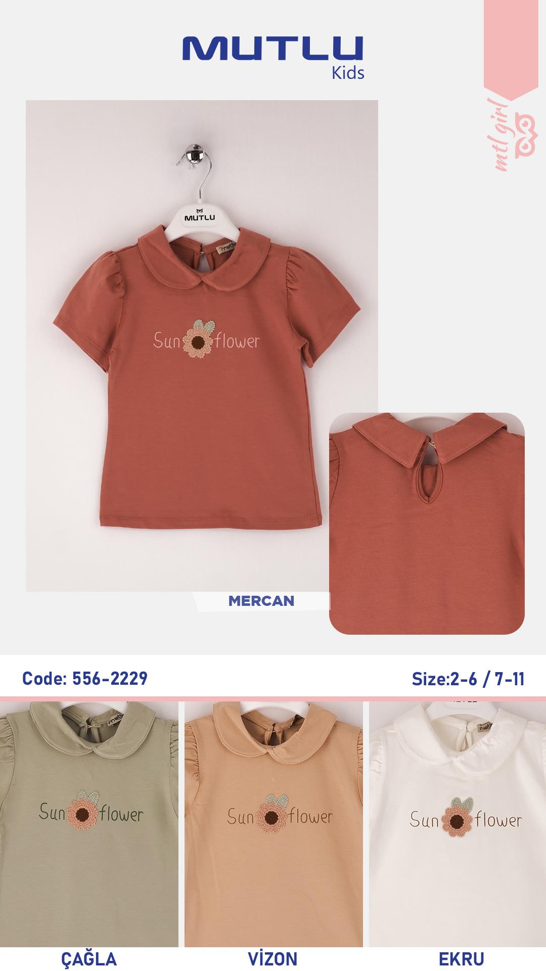 ÇİÇEK AKSESUARLI KIZ TSHIRT