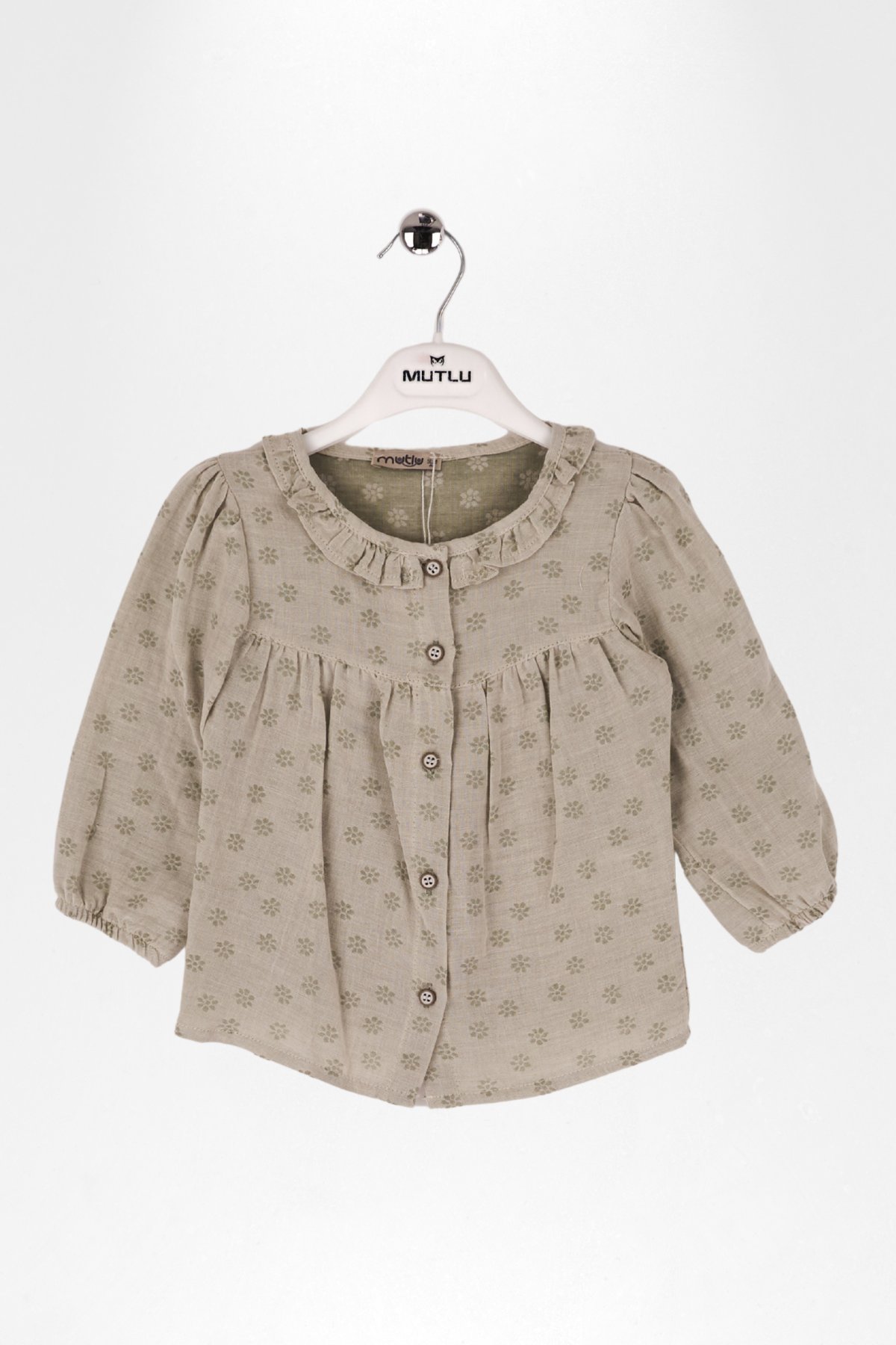 ÇİÇEK DESENLİ MÜSLİN KIZ GÖMLEK