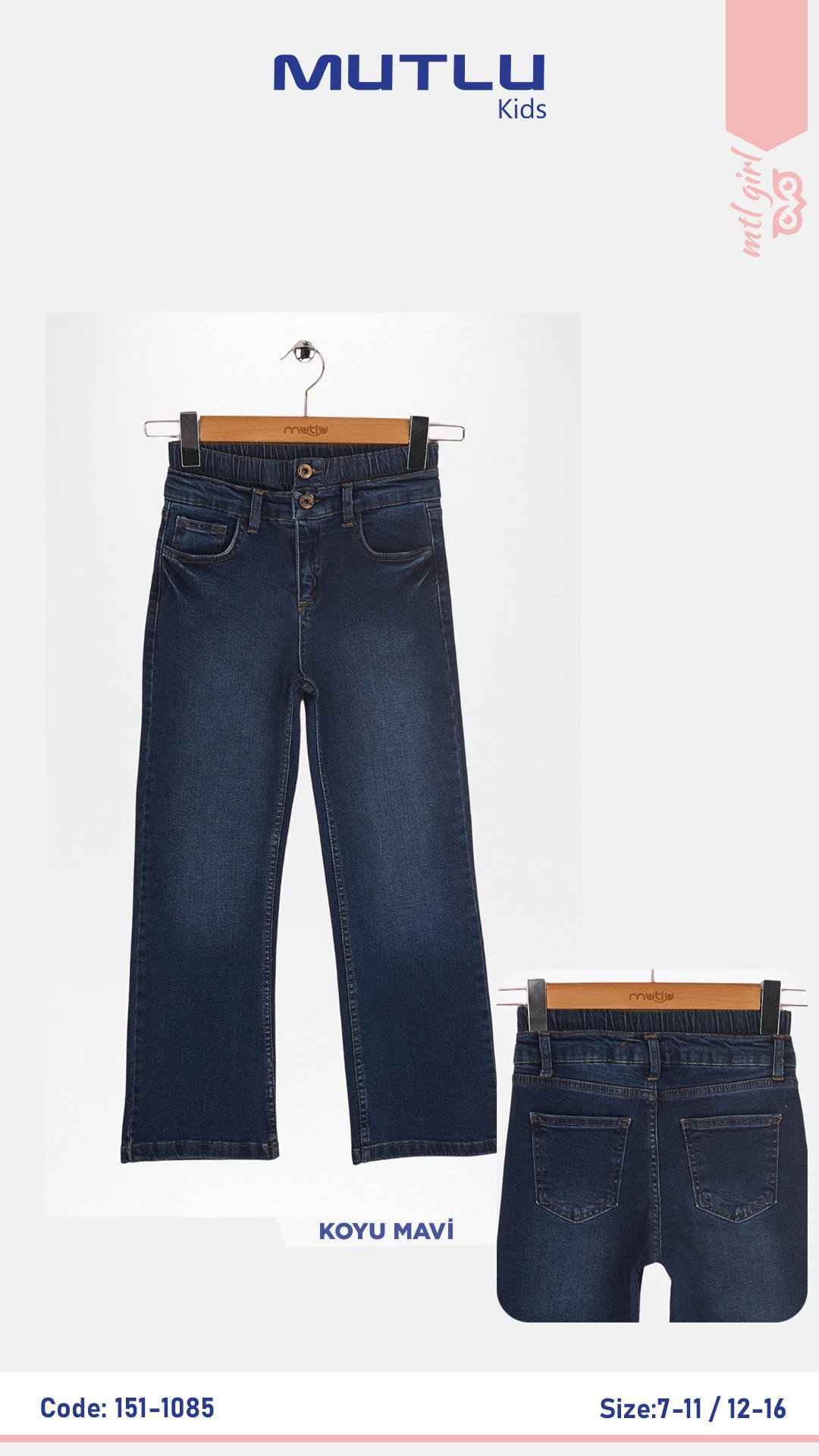 ÇİFT KEMERLİ KIZ KOT PANTOLON