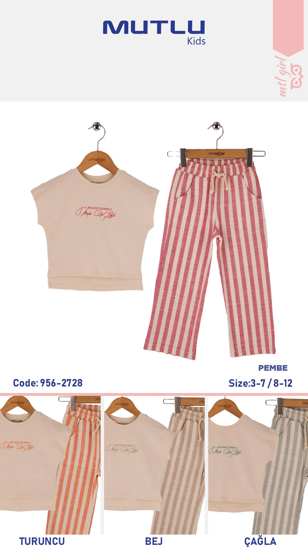 ÇİZGİLİ KETEN PANTOLON TSHİRT TAKIM