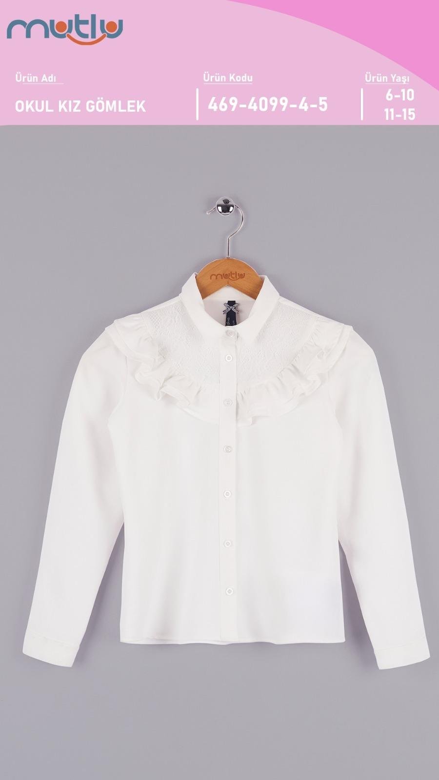 DANTELLİ FIFFIRLI OKUL KIZ GÖMLEK