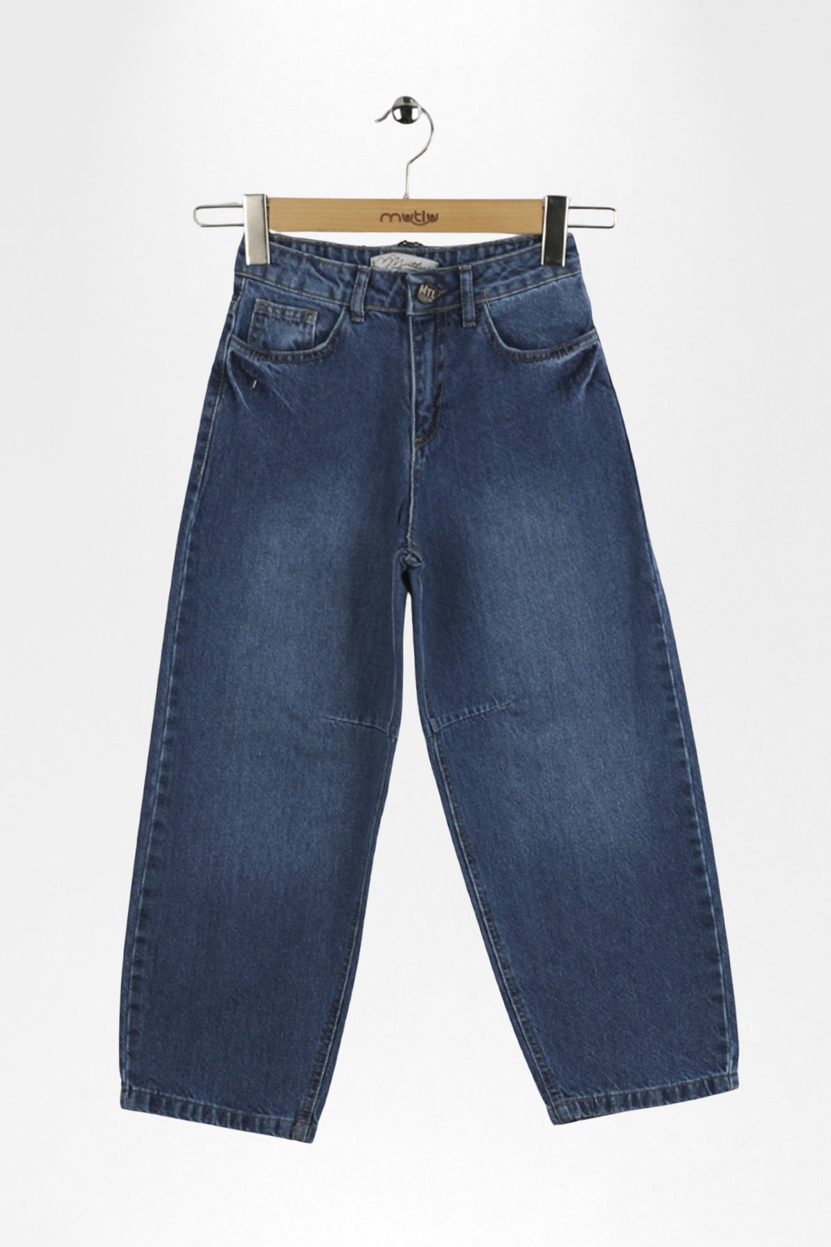 DİZ PENSLİ KIZ KOT PANTOLON