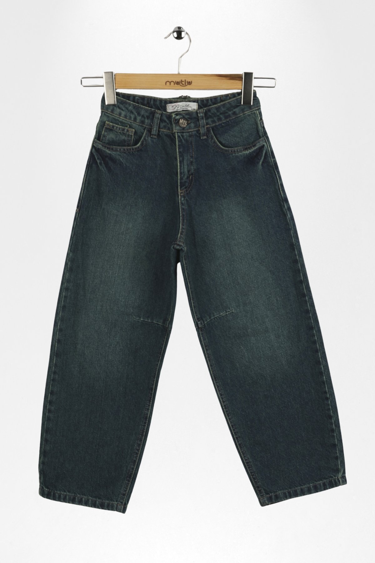 DİZ PENSLİ KIZ KOT PANTOLON