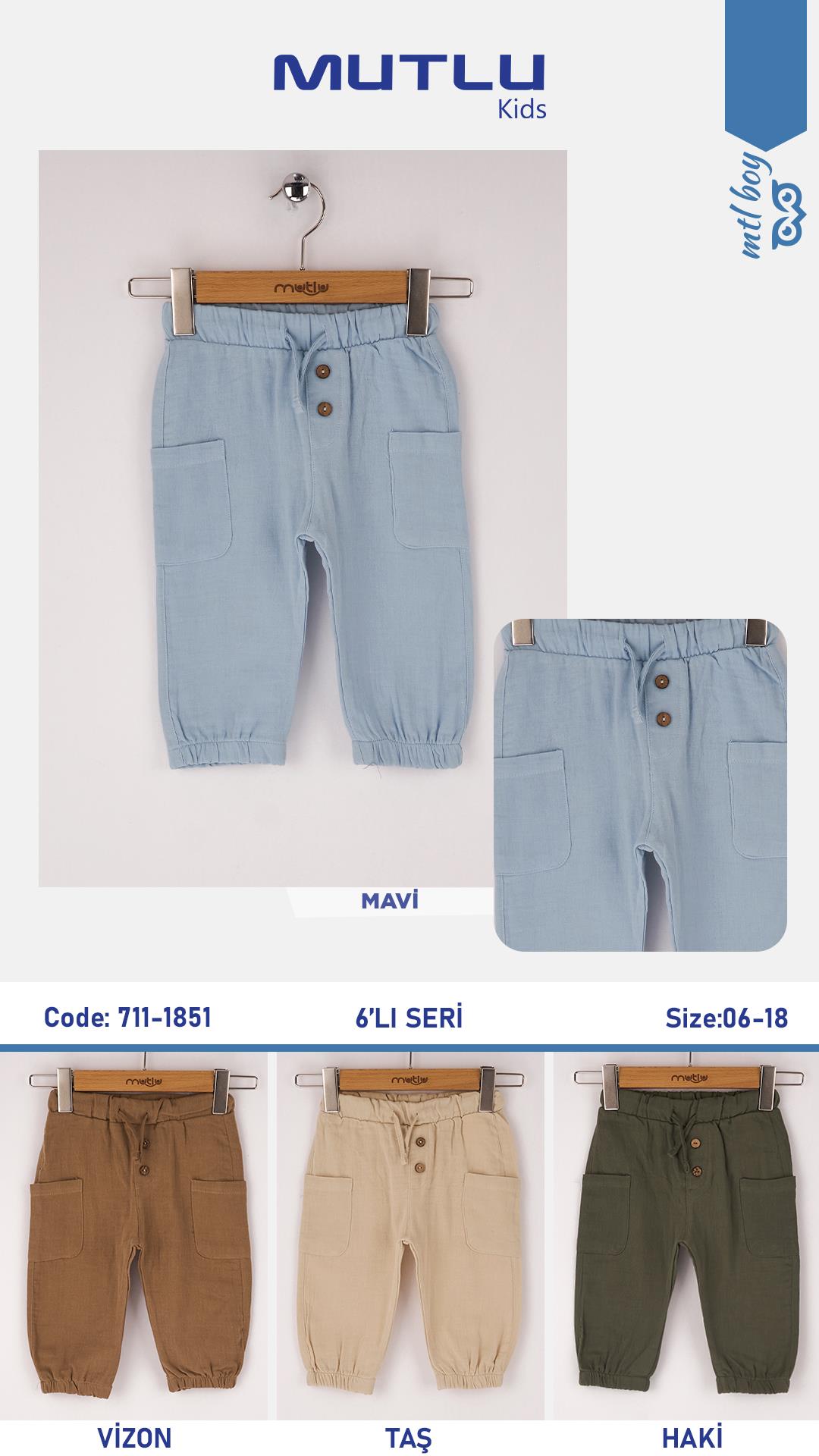 ERKEK LASTİKLİ MÜSLİN PANTOLON