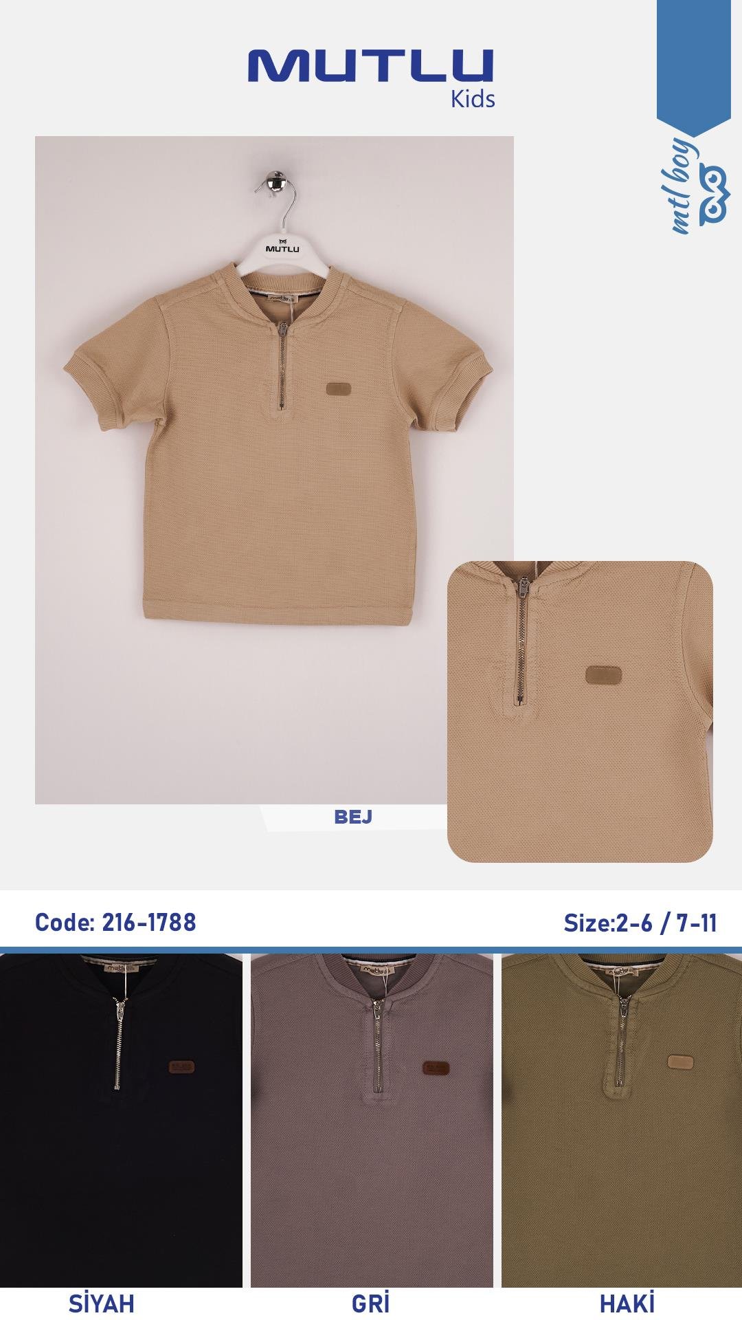 FERMUARLI ERKEK DOKUMA TSHIRT